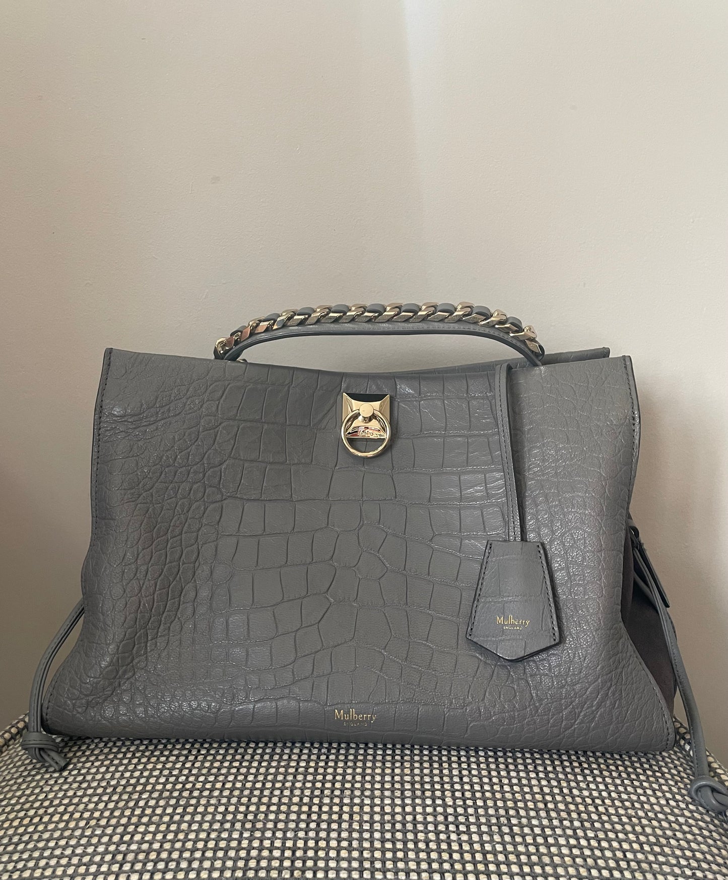 Preloved Mulberry Iris Top Handle Bag, Large