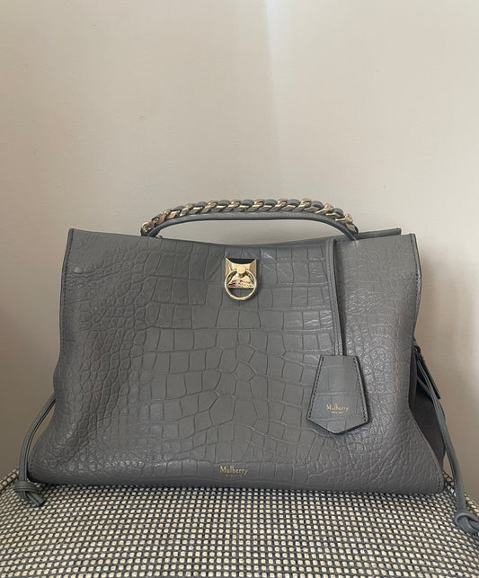 Preloved Mulberry Iris Top Handle Bag, Large