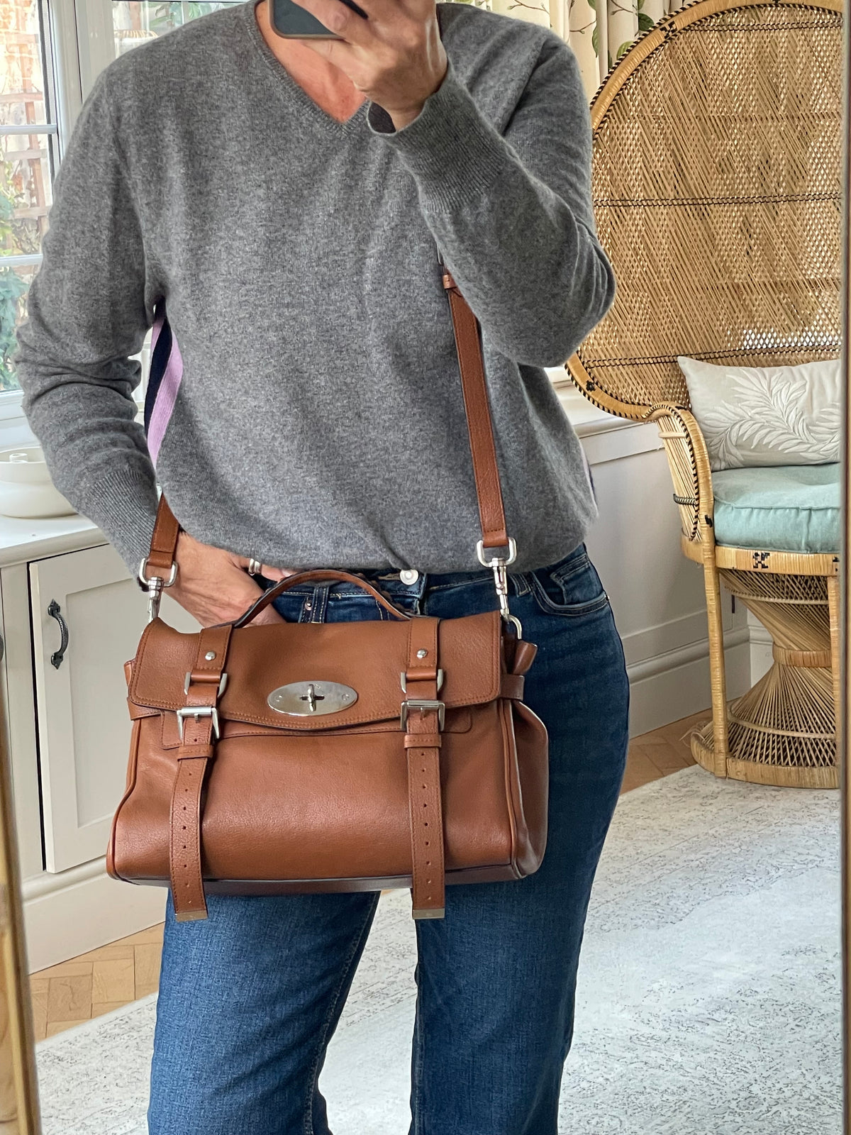 Preloved Mulberry Alexa Satchel Bag, Medium