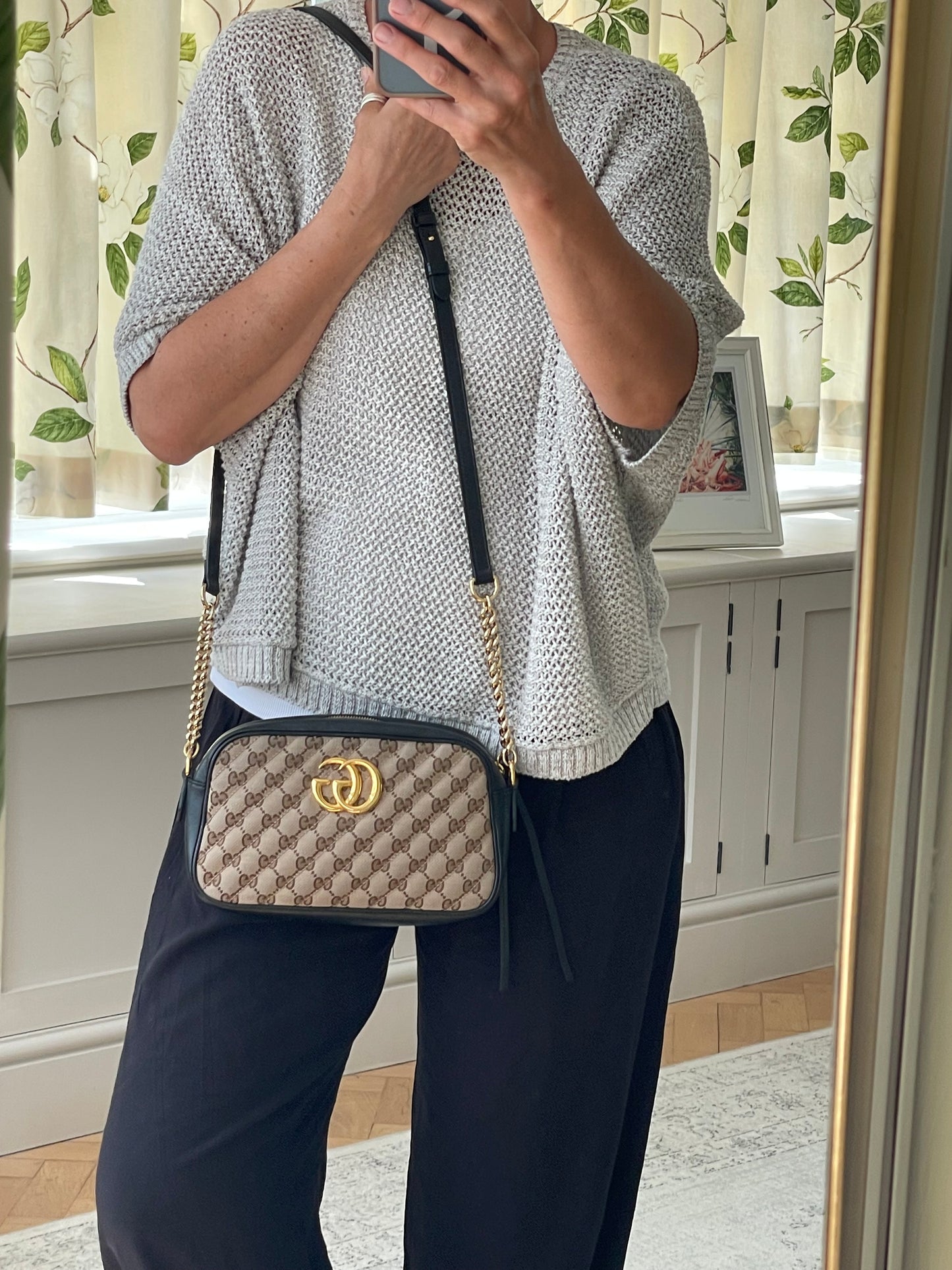 Preloved Gucci Matelasse Diagonal GG Marmont Bag, Small