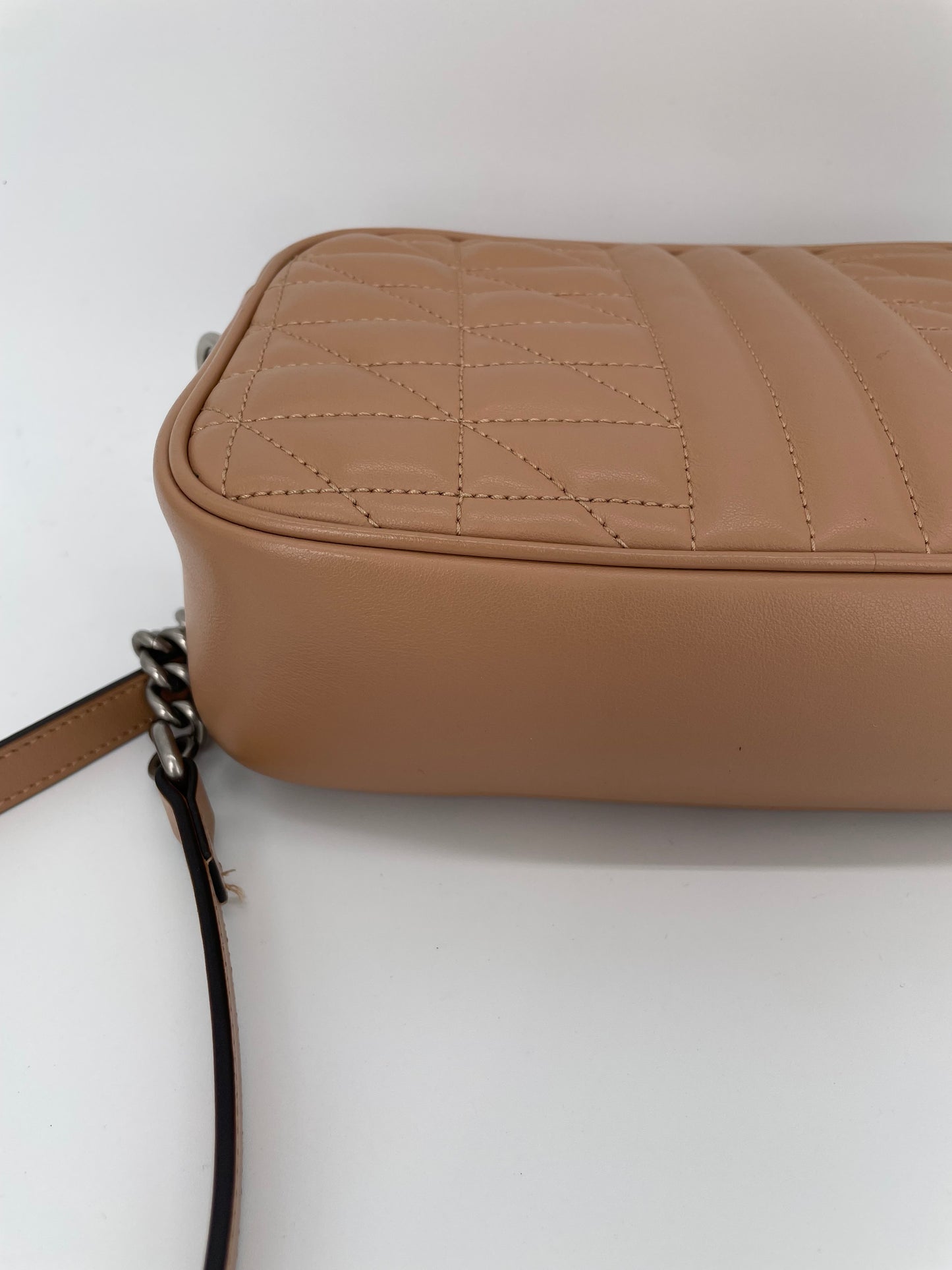 Preloved Gucci Quilted Leather Geometric Marmont Crossbody Bag, Small