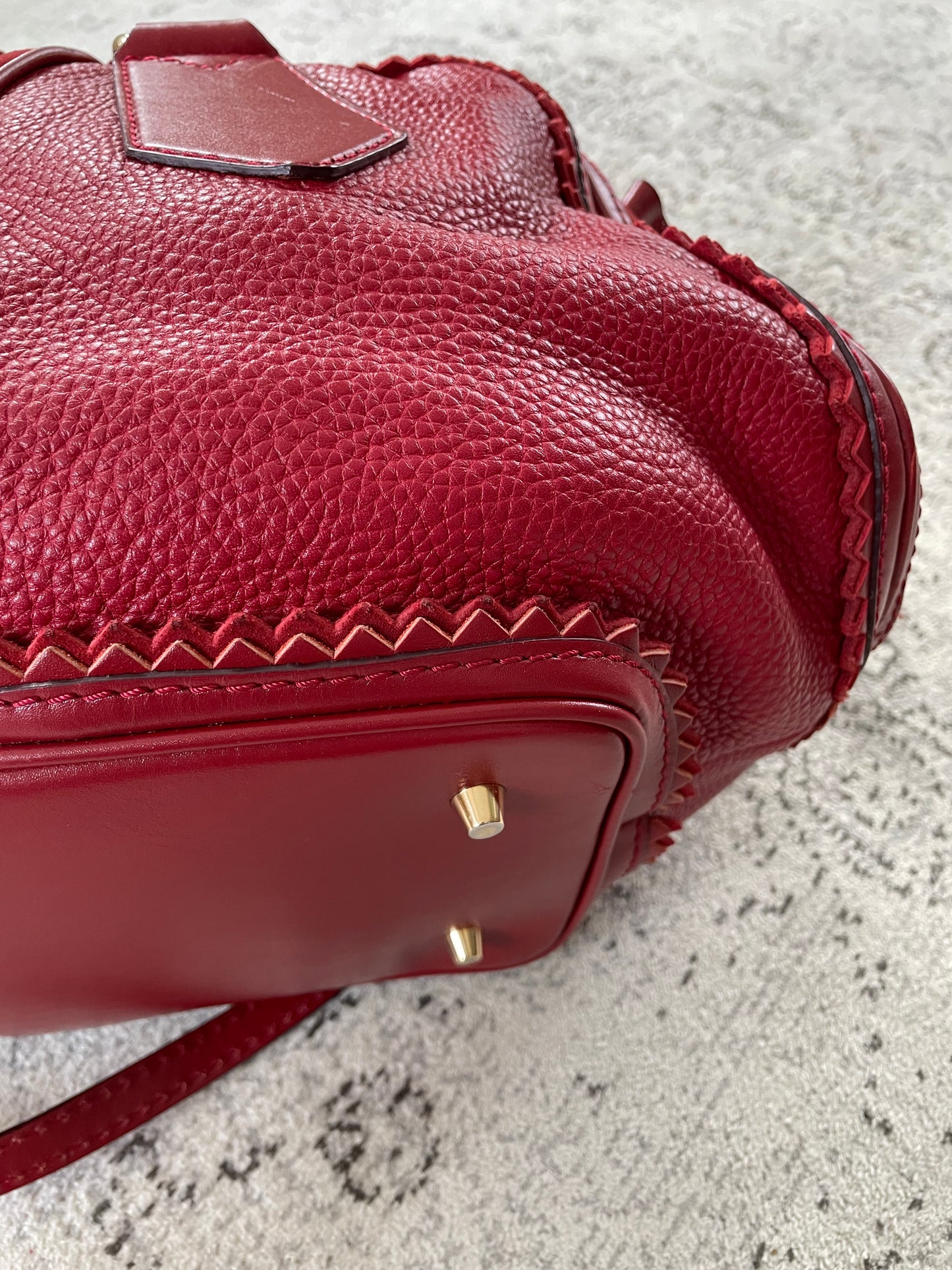 Preloved Burberry Prorsum Oversized Tassel Bag with long strap