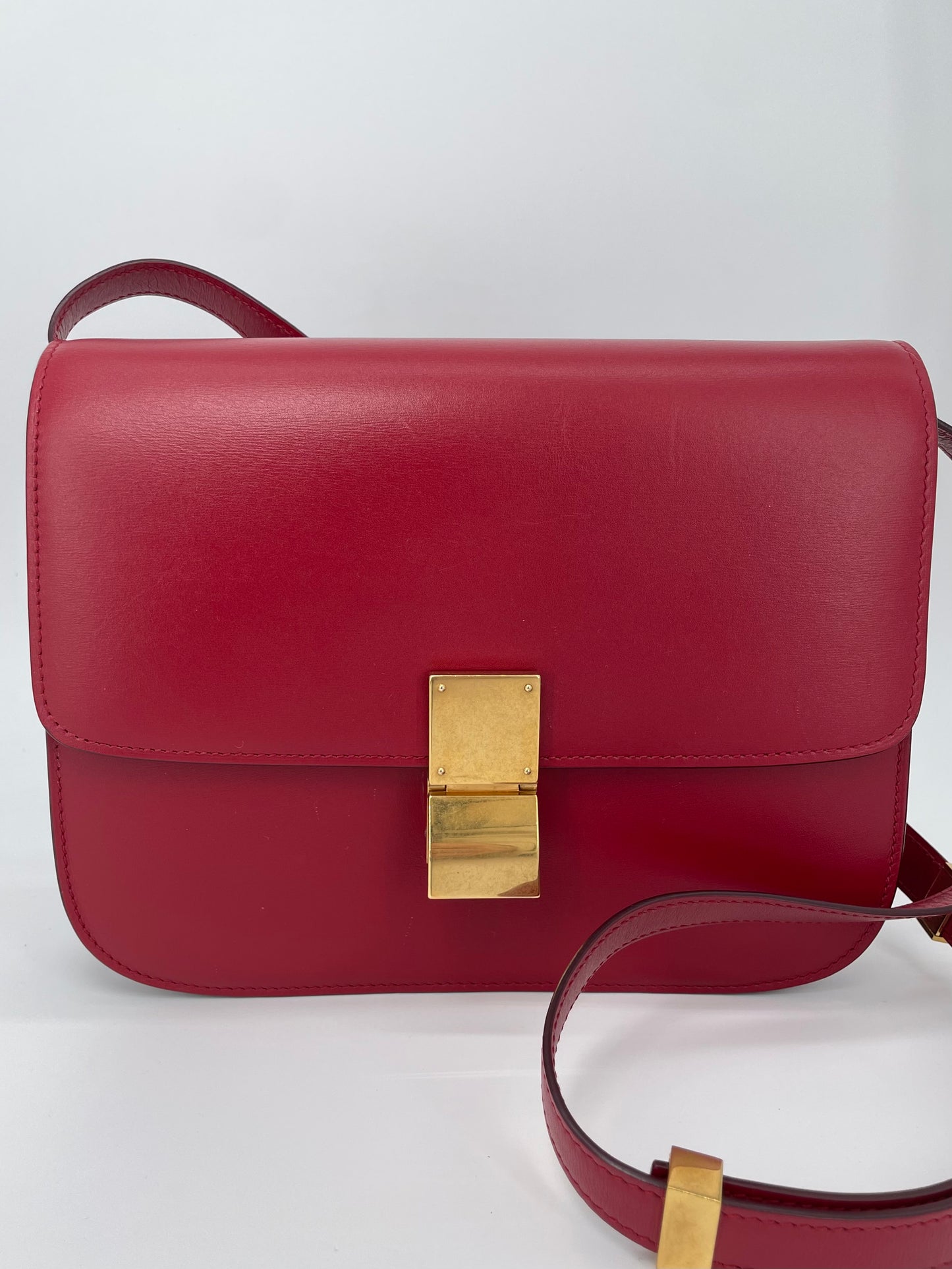 Preloved Celine Classic Box Shoulder Bag, Mesium