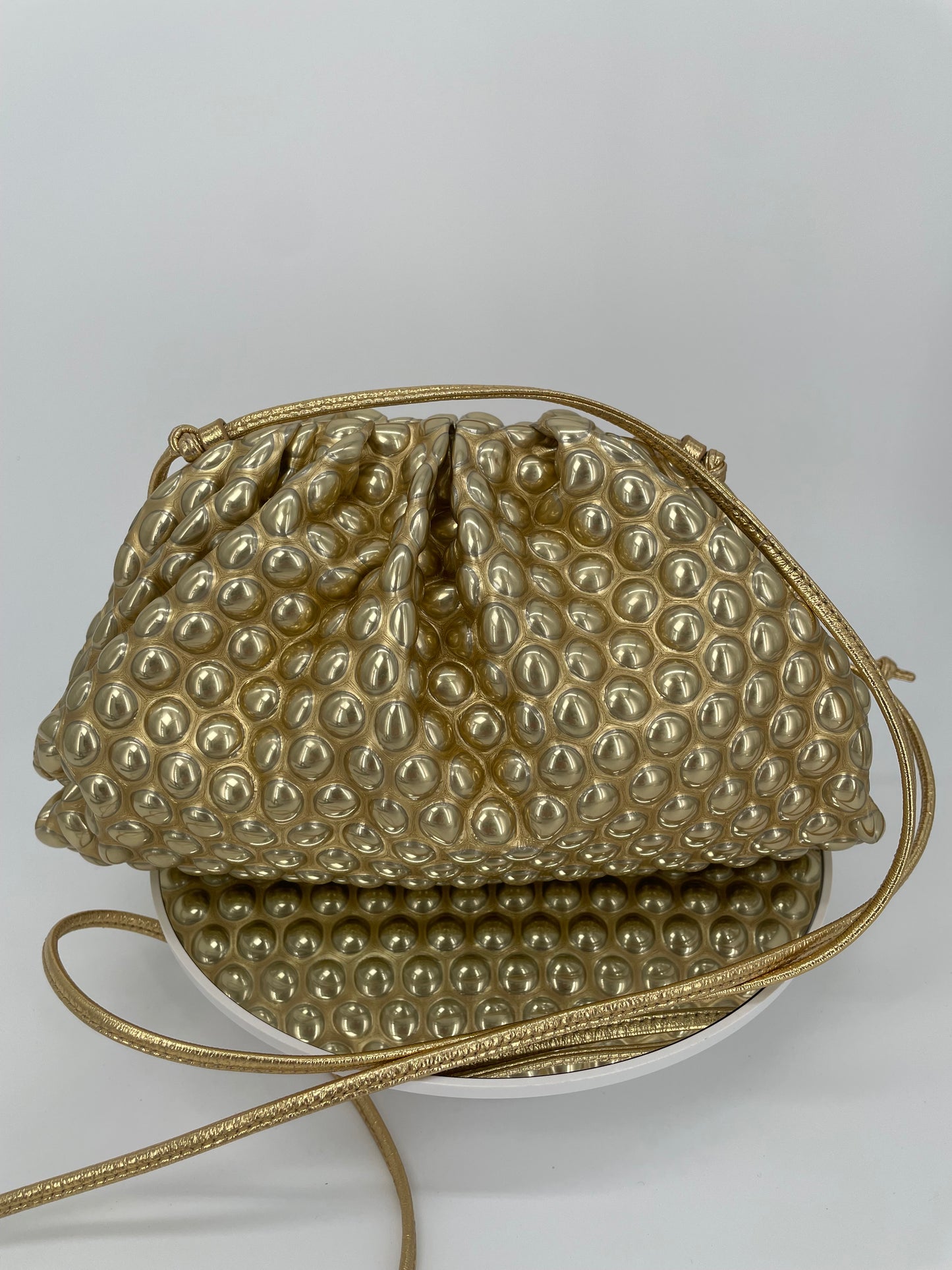 Preloved Bottega Veneta Metallic Bubble Pouch, Mini