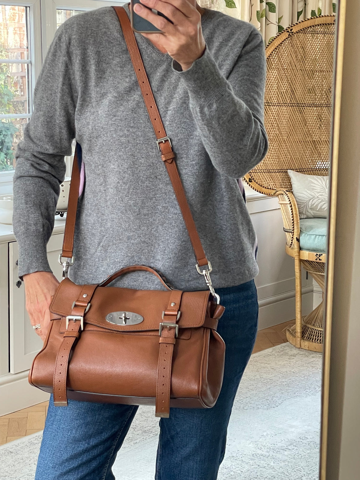 Preloved Mulberry Alexa Satchel Bag, Medium