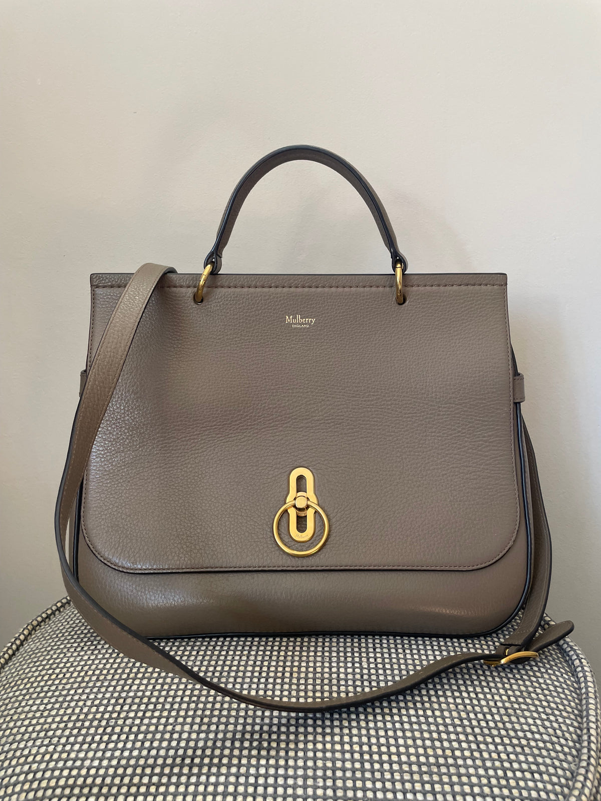 Preloved Mulberry Amberley Top Handle Satchel Bag, Large