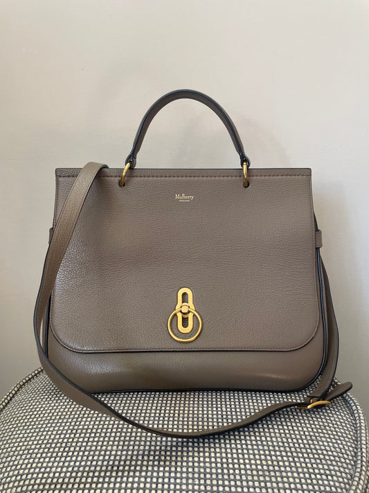 Preloved Mulberry Amberley Top Handle Satchel Bag, Large