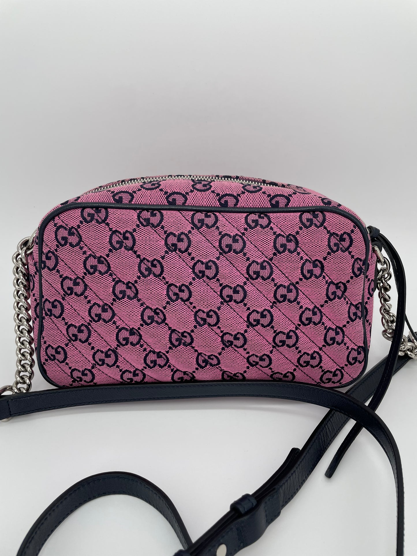 Preloved Gucci Diagonal Quilted Canvas Marmont Camera Bag, Small