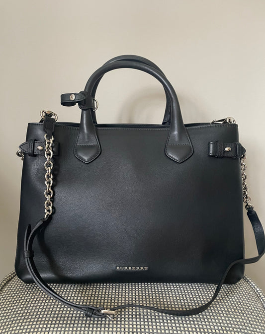 Preloved Burberry Banner Two Way Tote Bag, Medium