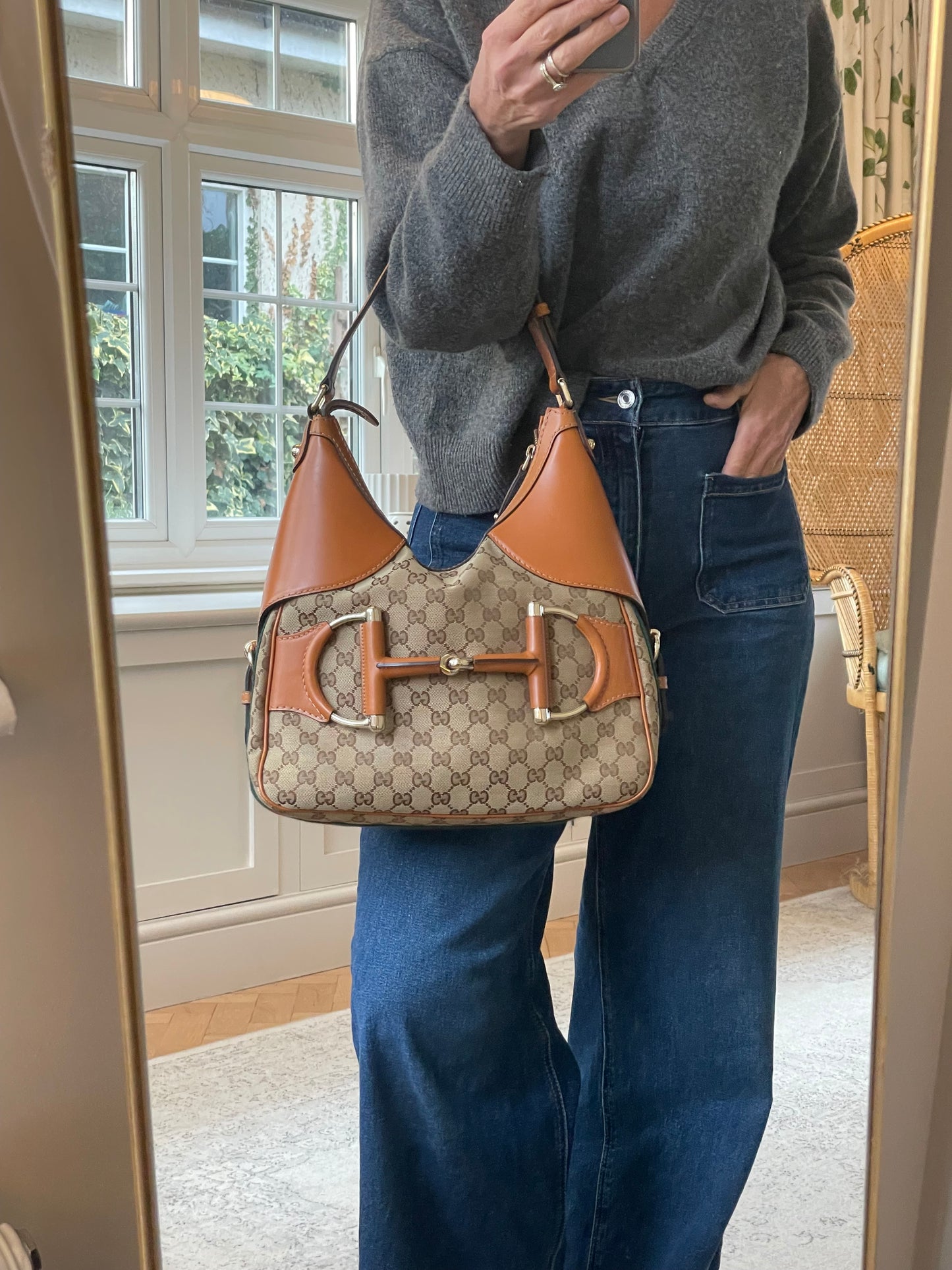 Preloved Gucci GG Heritage Horsebit Hobo Bag