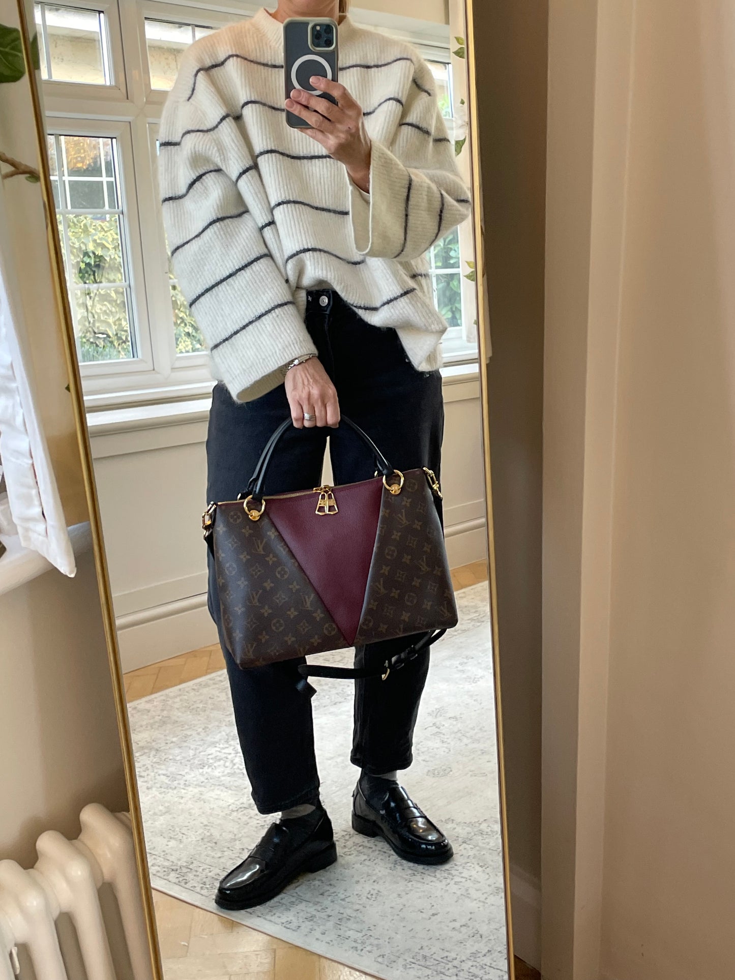 Preloved Louis Vuitton V Tote Bag with Long Strap, MM