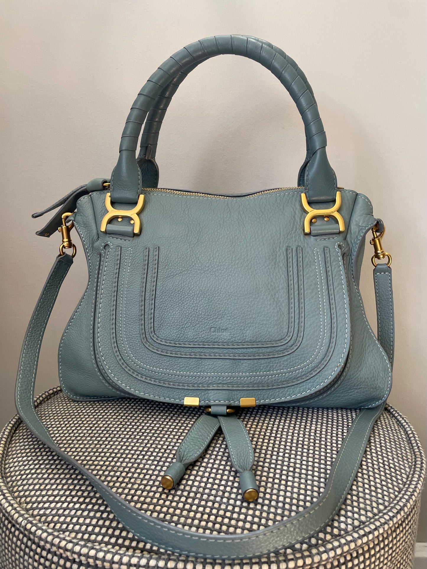 Preloved Chloe Marcie Satchel Bag with long strap, Medium