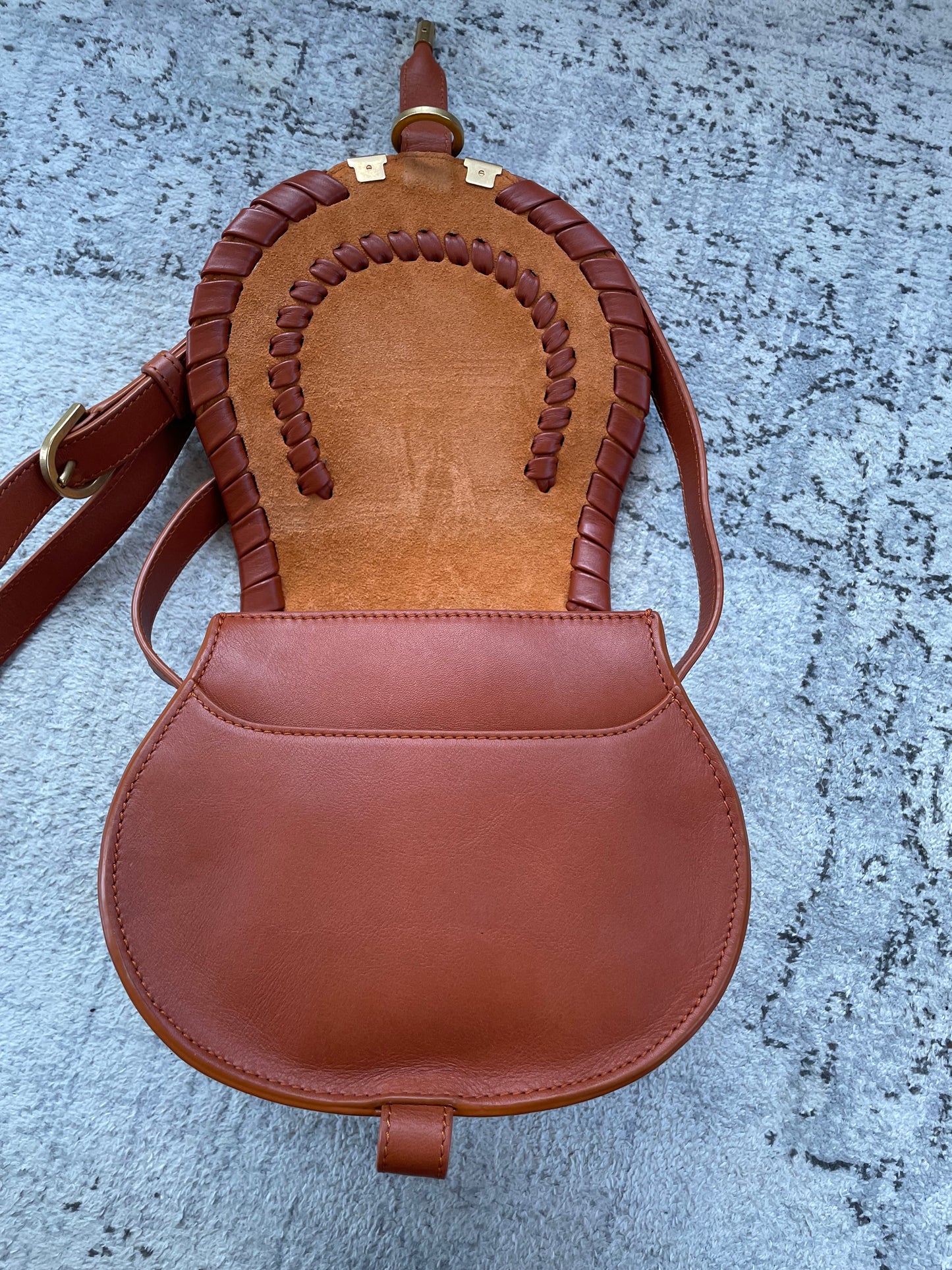 Preloved Chloe Marcie Oversized Stitched Crossbody Bag, Small