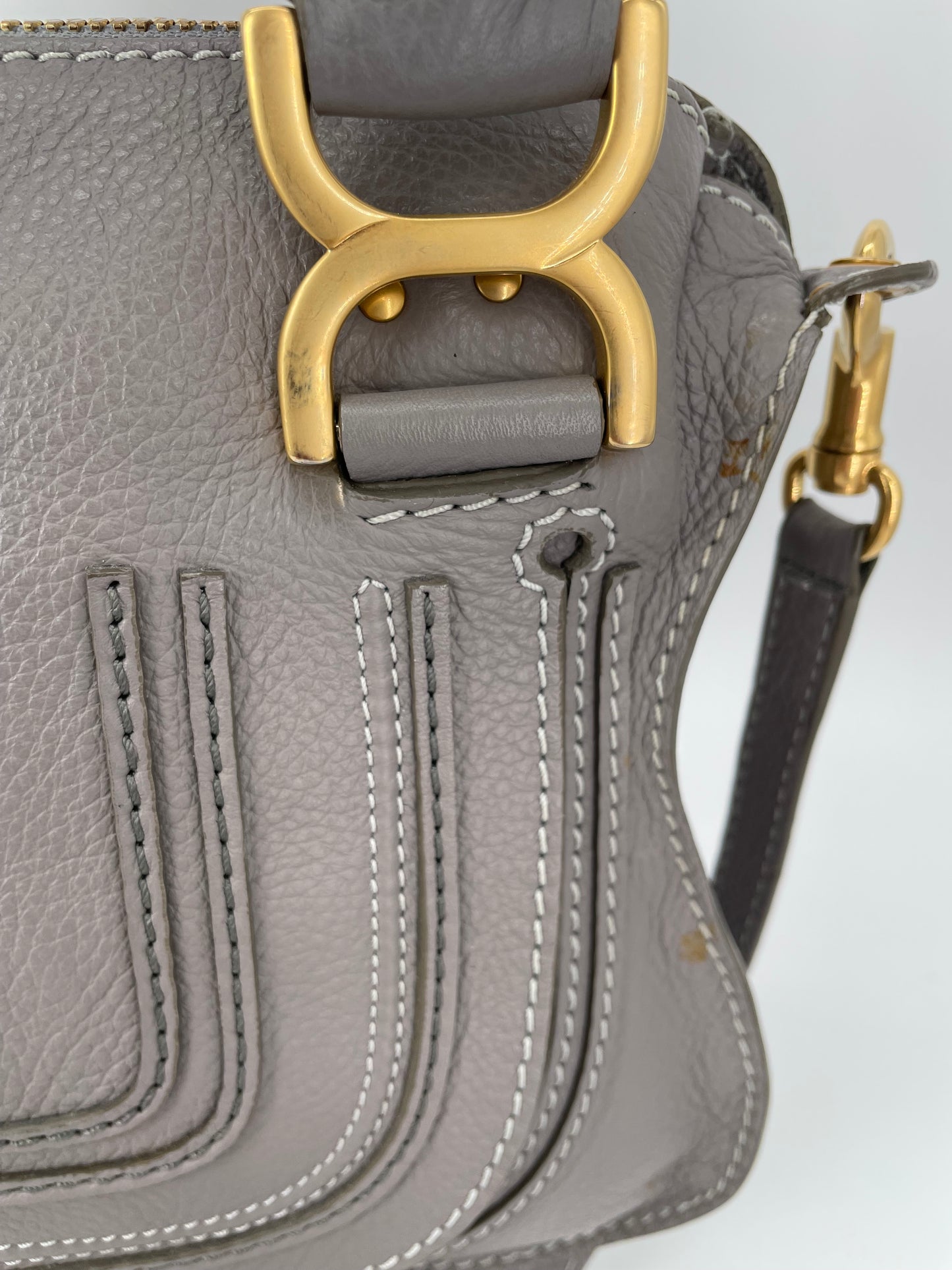 Preloved Chloe Marcie Satchel Bag with Long Strap, Small