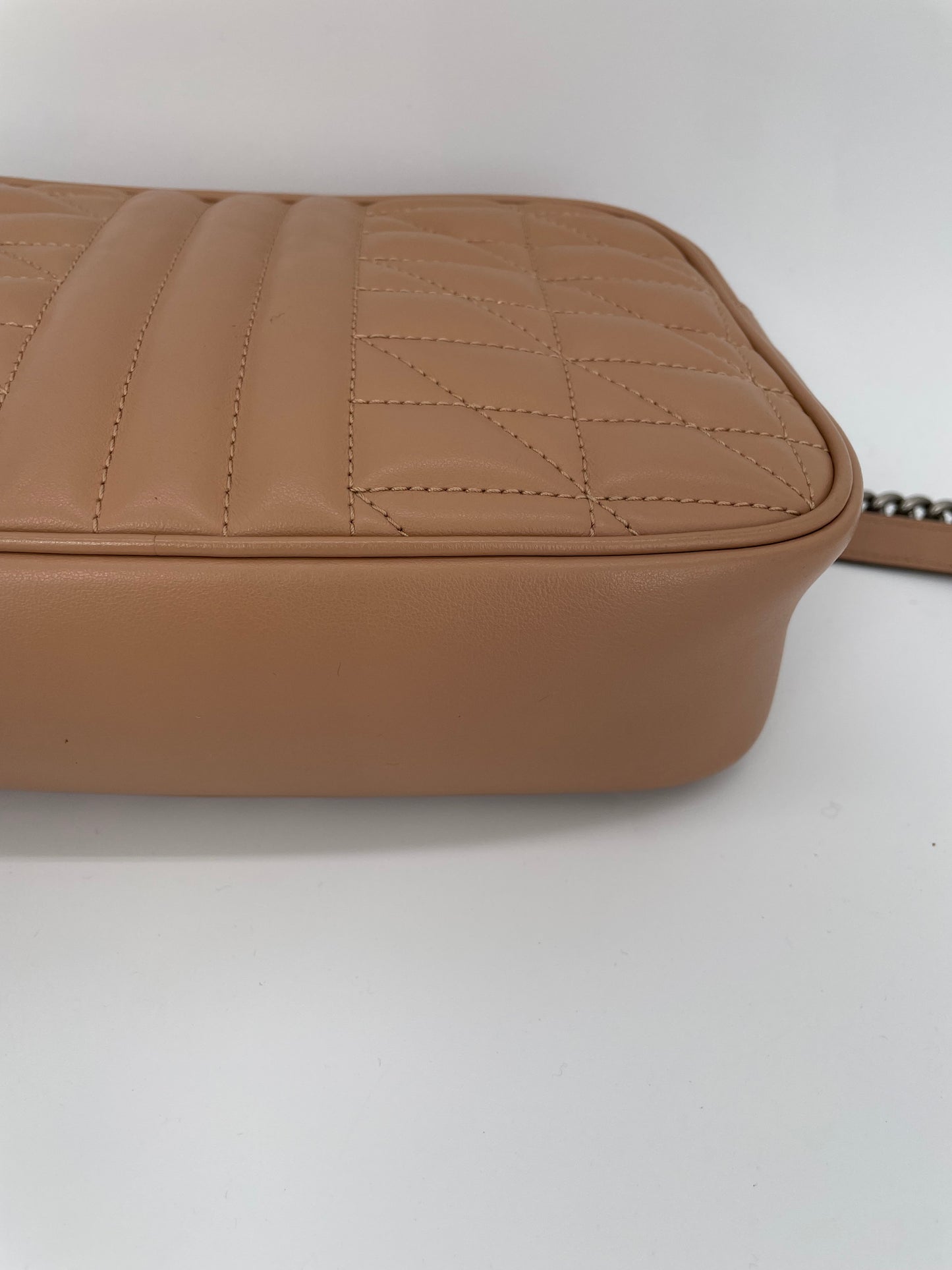 Preloved Gucci Quilted Leather Geometric Marmont Crossbody Bag, Small