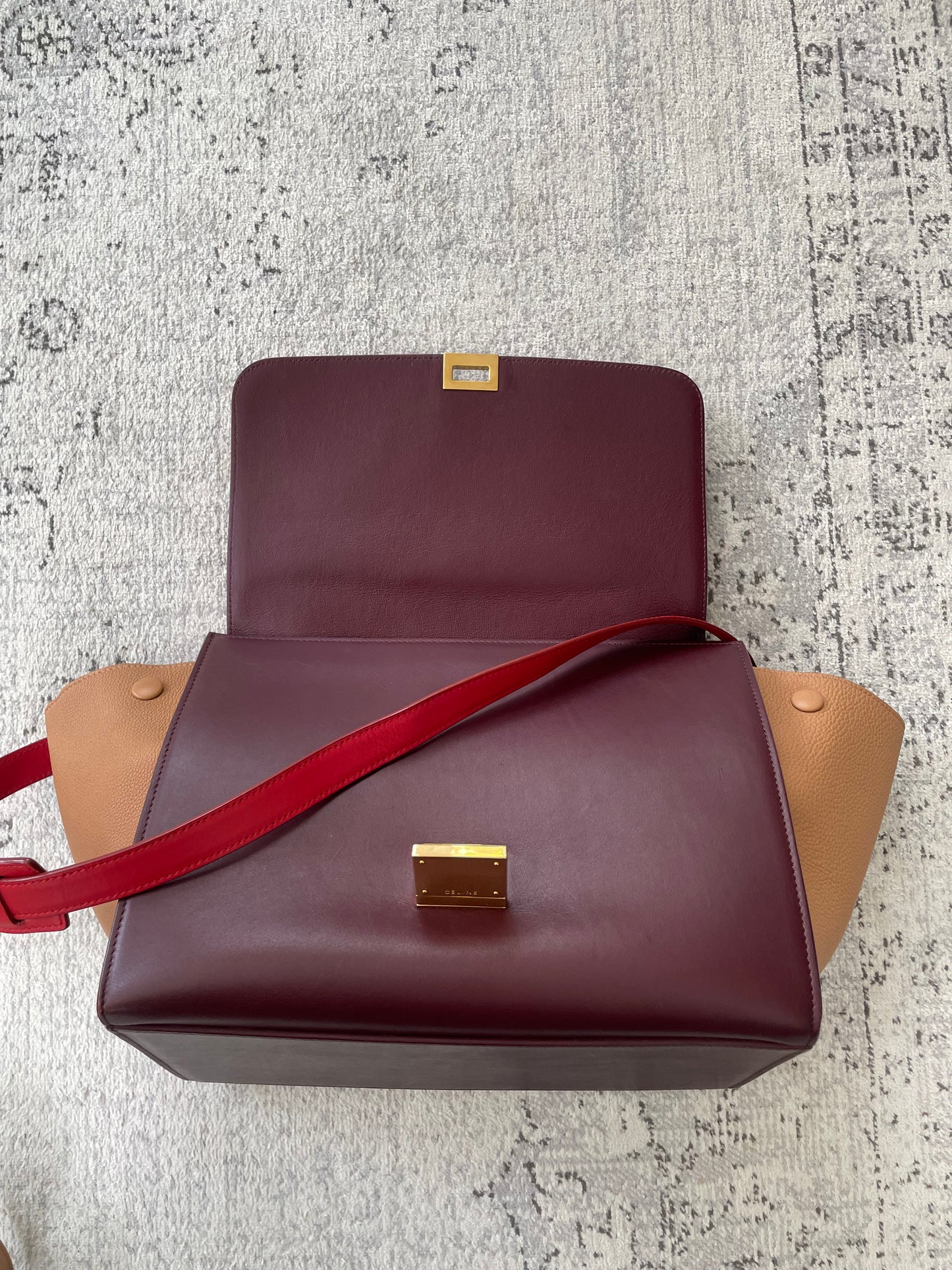 Preloved Celine Trapeze Satchel Bag, Small