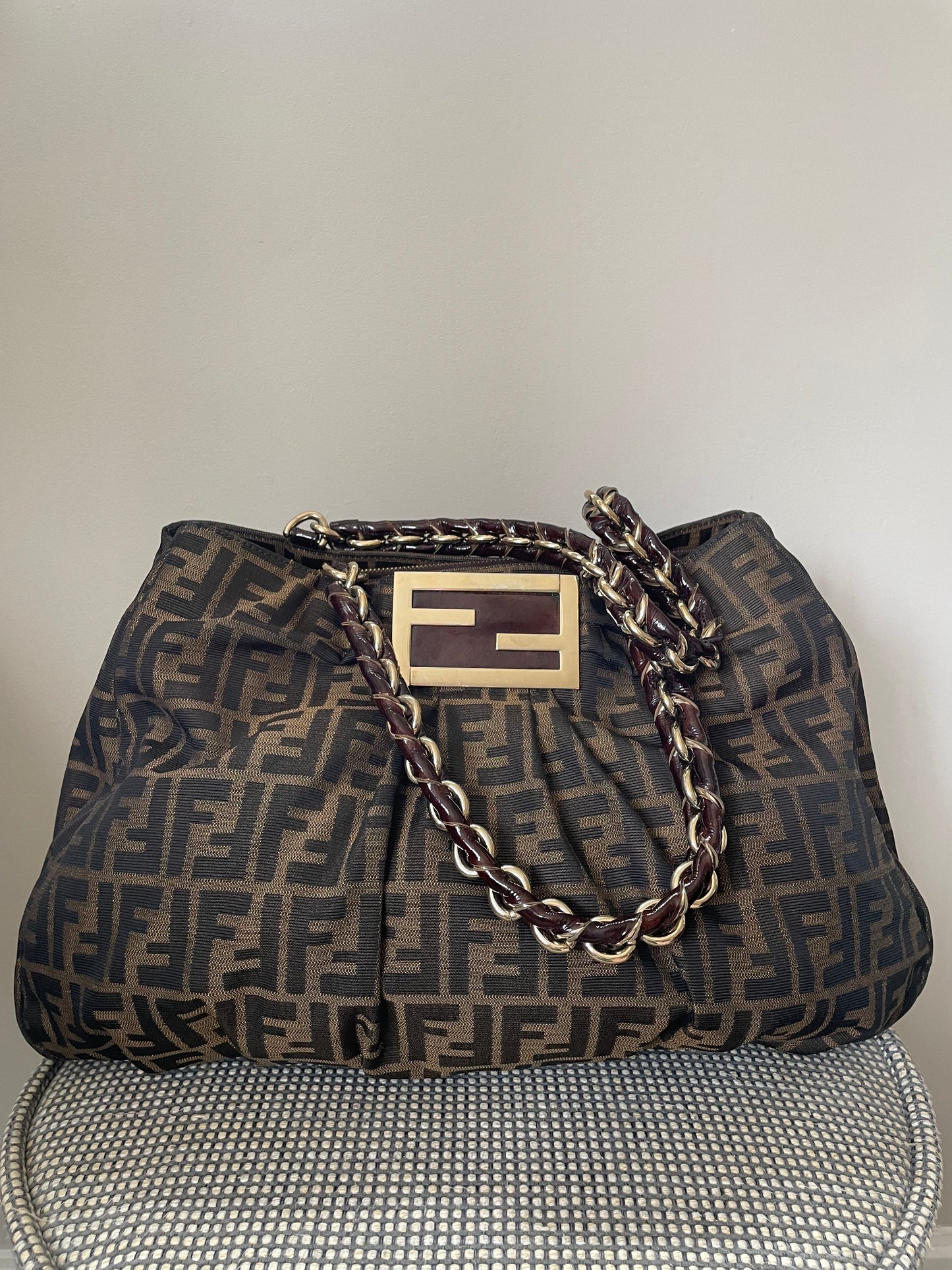 Preloved Fendi Zucca Mia Tote Bag, Large