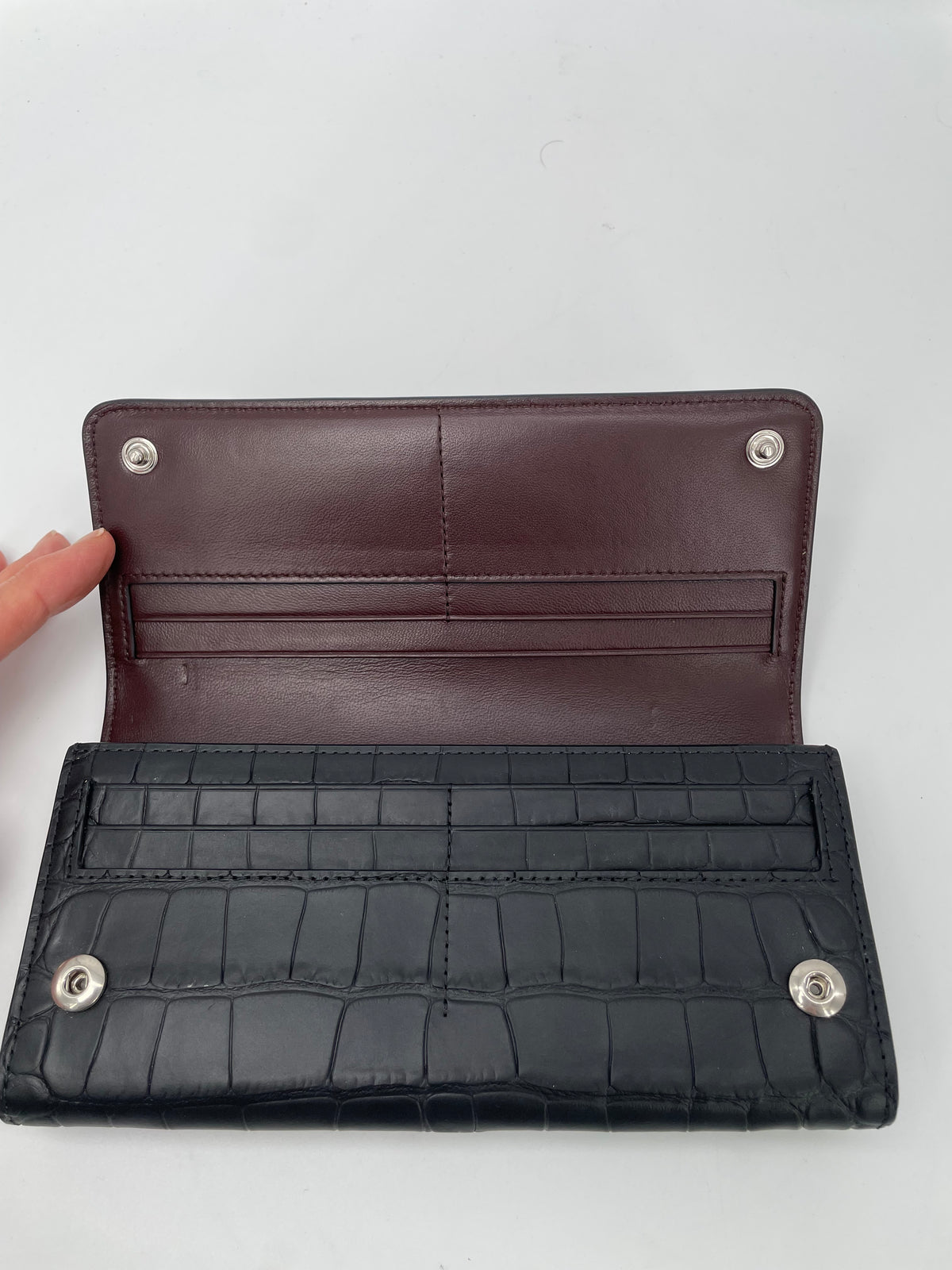 Preloved Mulberry Continental Moc Croc  Wallet, Large
