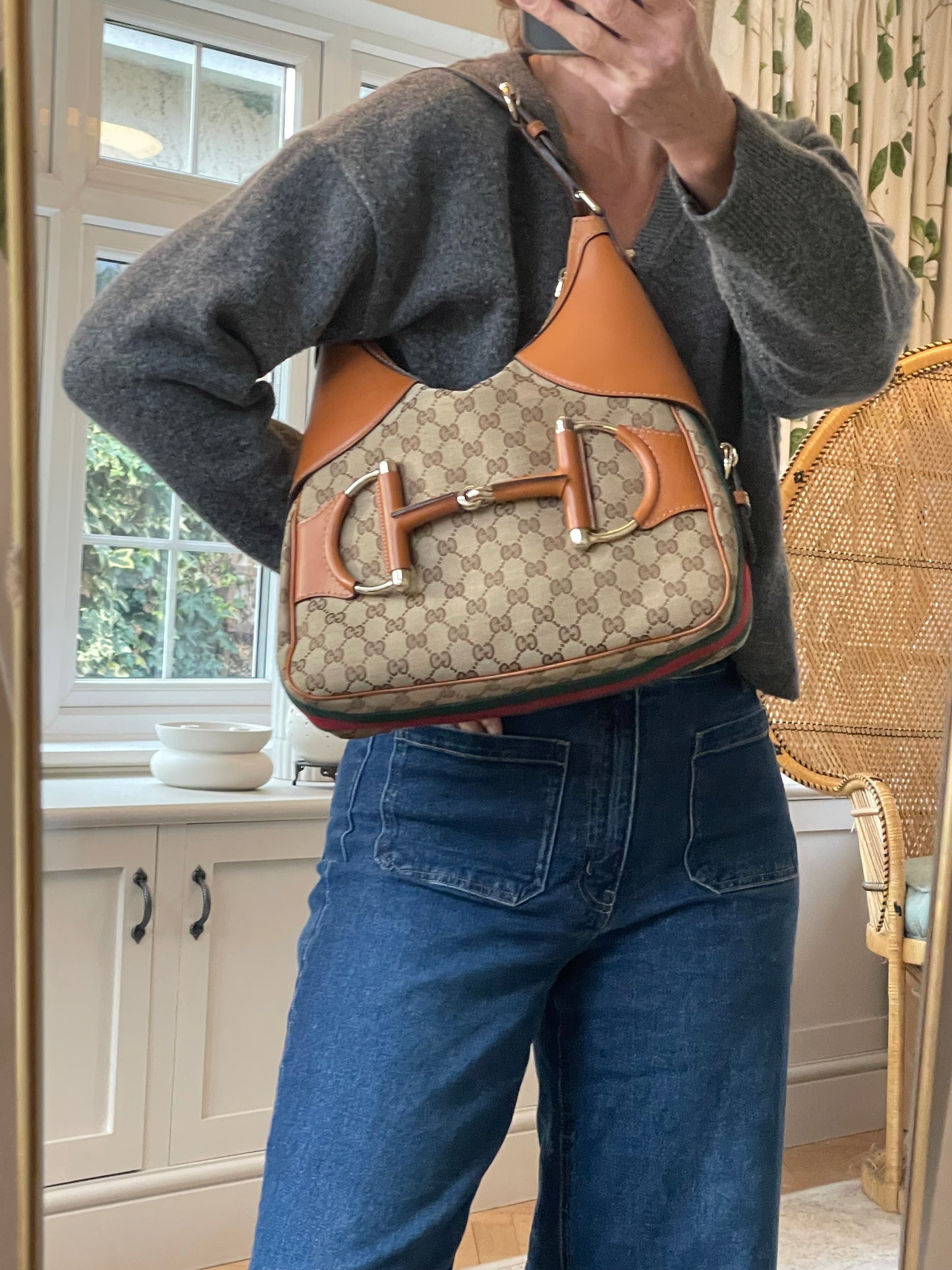 Preloved Gucci GG Heritage Horsebit Hobo Bag