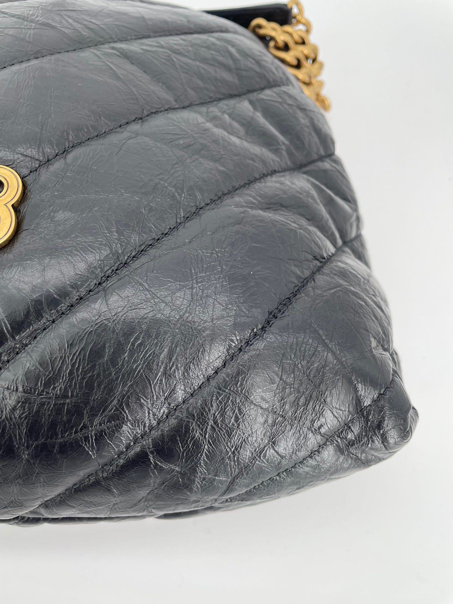 Preloved Balenciaga Quilted Crush Shoulder Bag, Medium