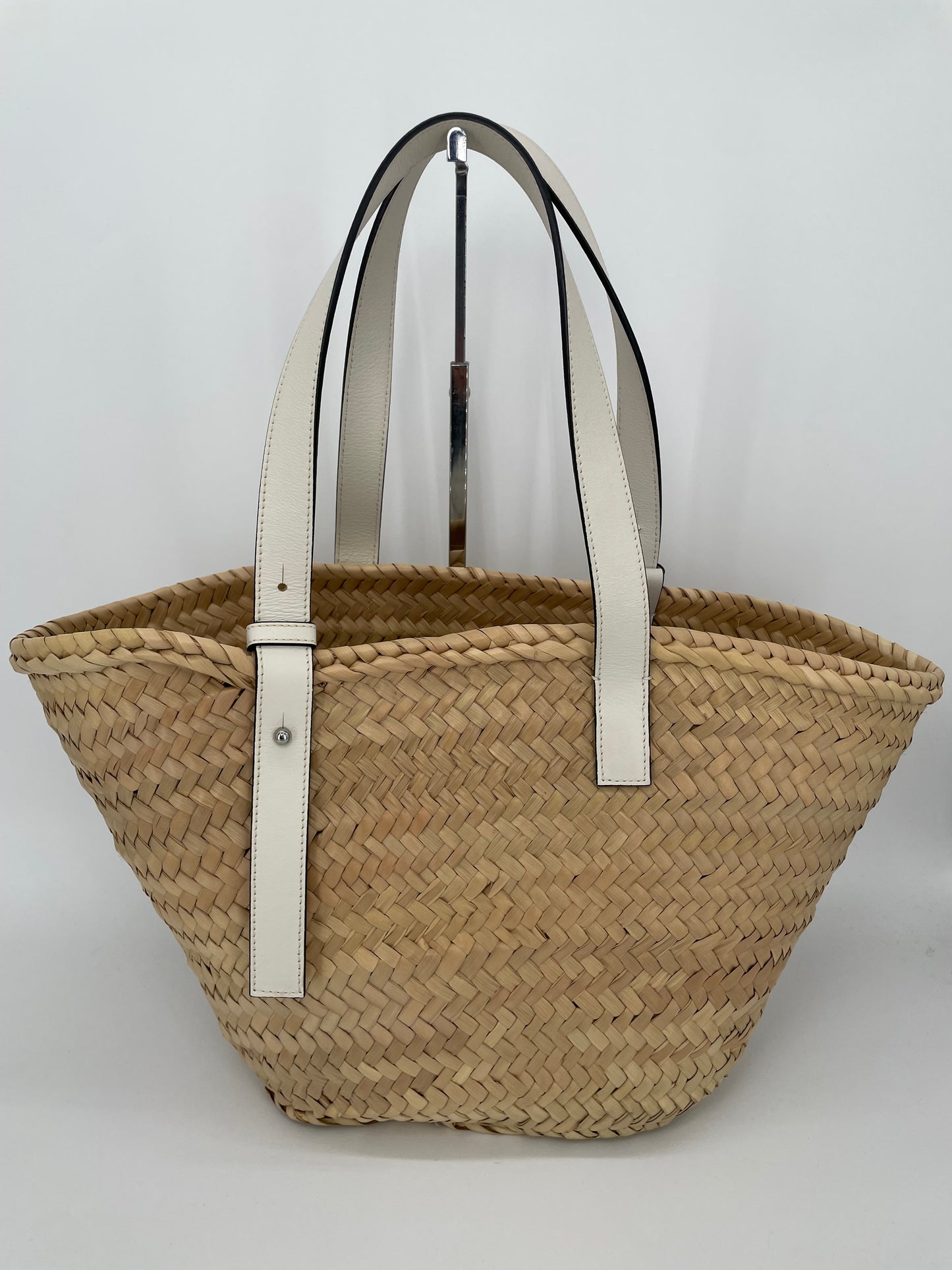 Preloved Loewe Raffia Basket Bag, Medium