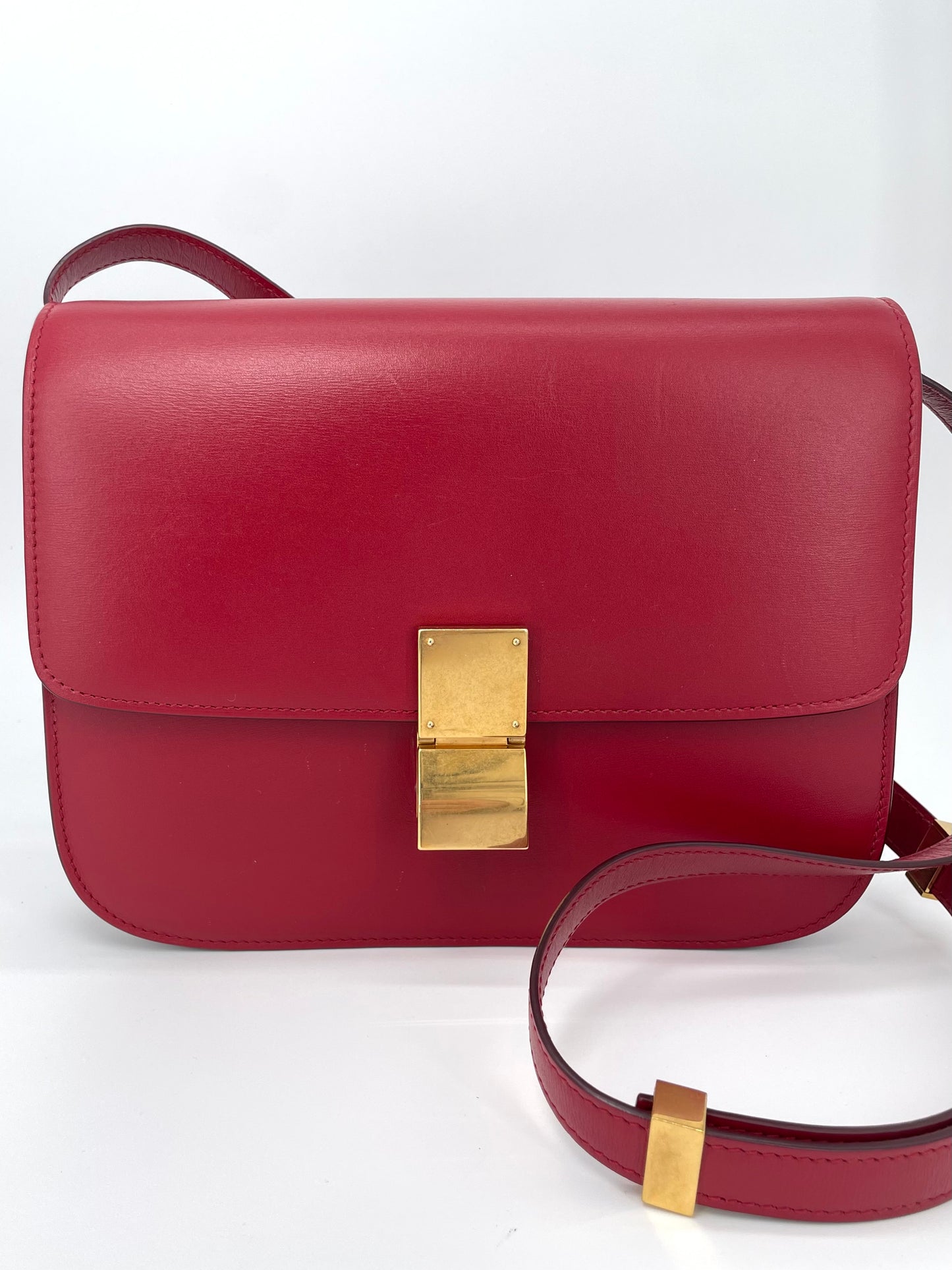 Preloved Celine Classic Box Shoulder Bag, Mesium