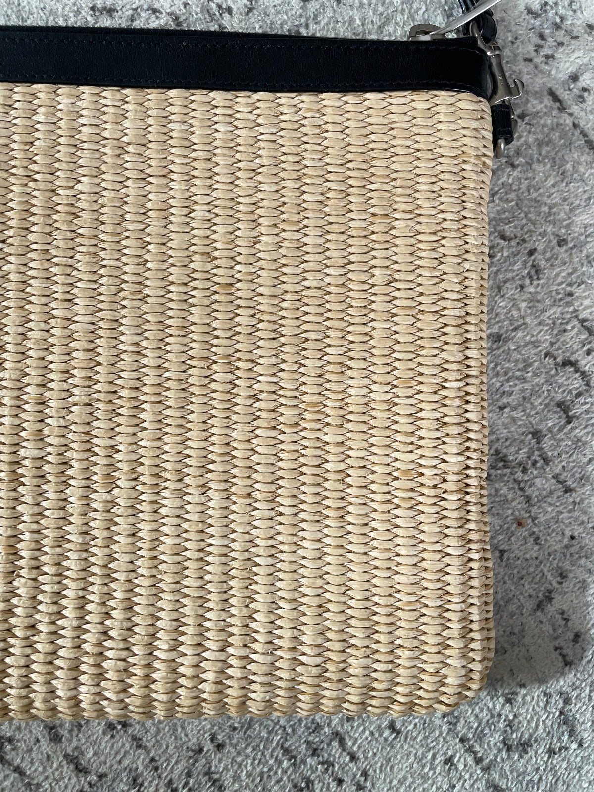 Preloved Saint Laurent Rive Gauche Raffia Clutch Bag