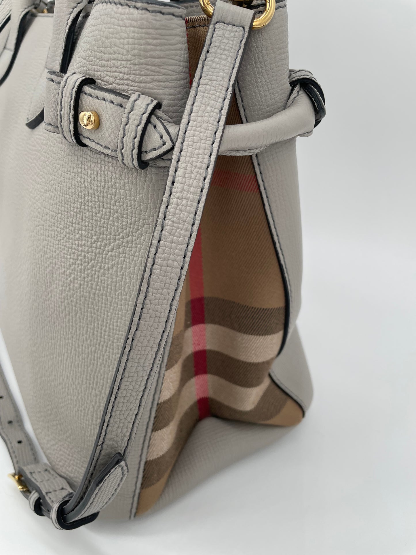 Preloved Burberry Banner Two Way Tote Bag, Medium