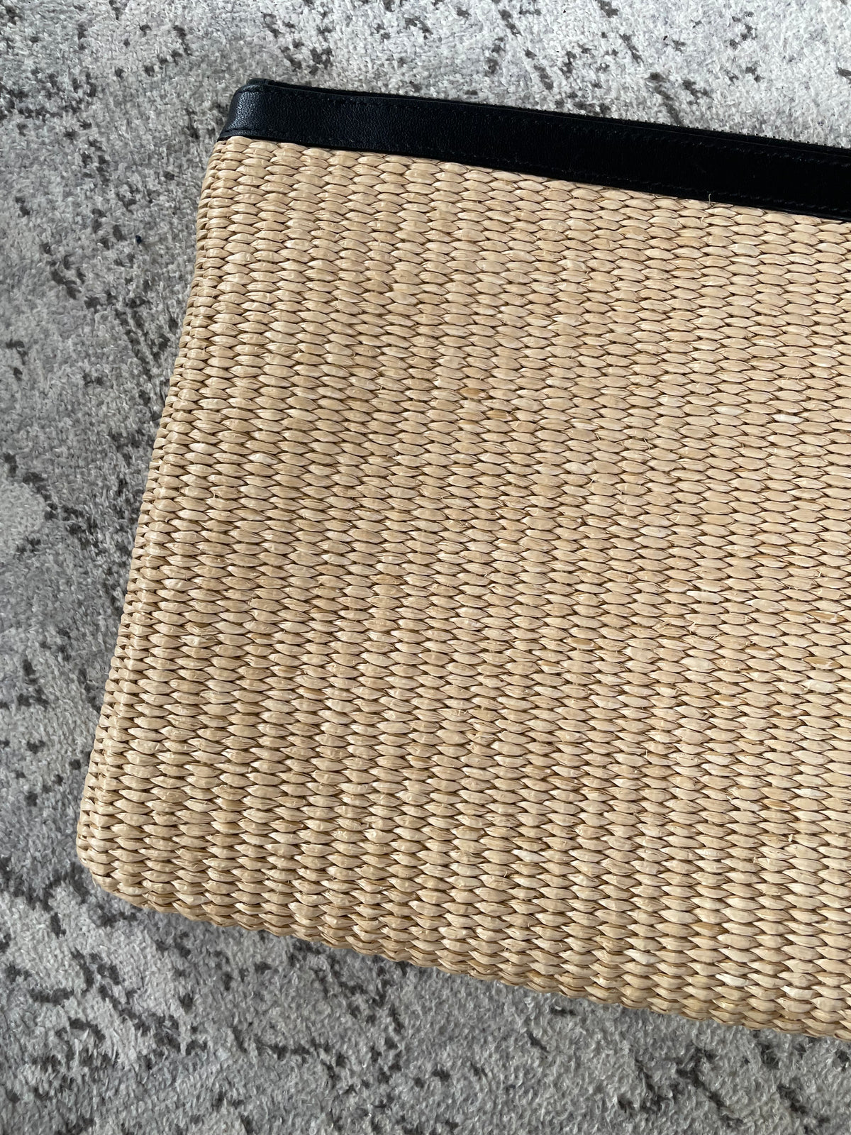 Preloved Saint Laurent Rive Gauche Raffia Clutch Bag