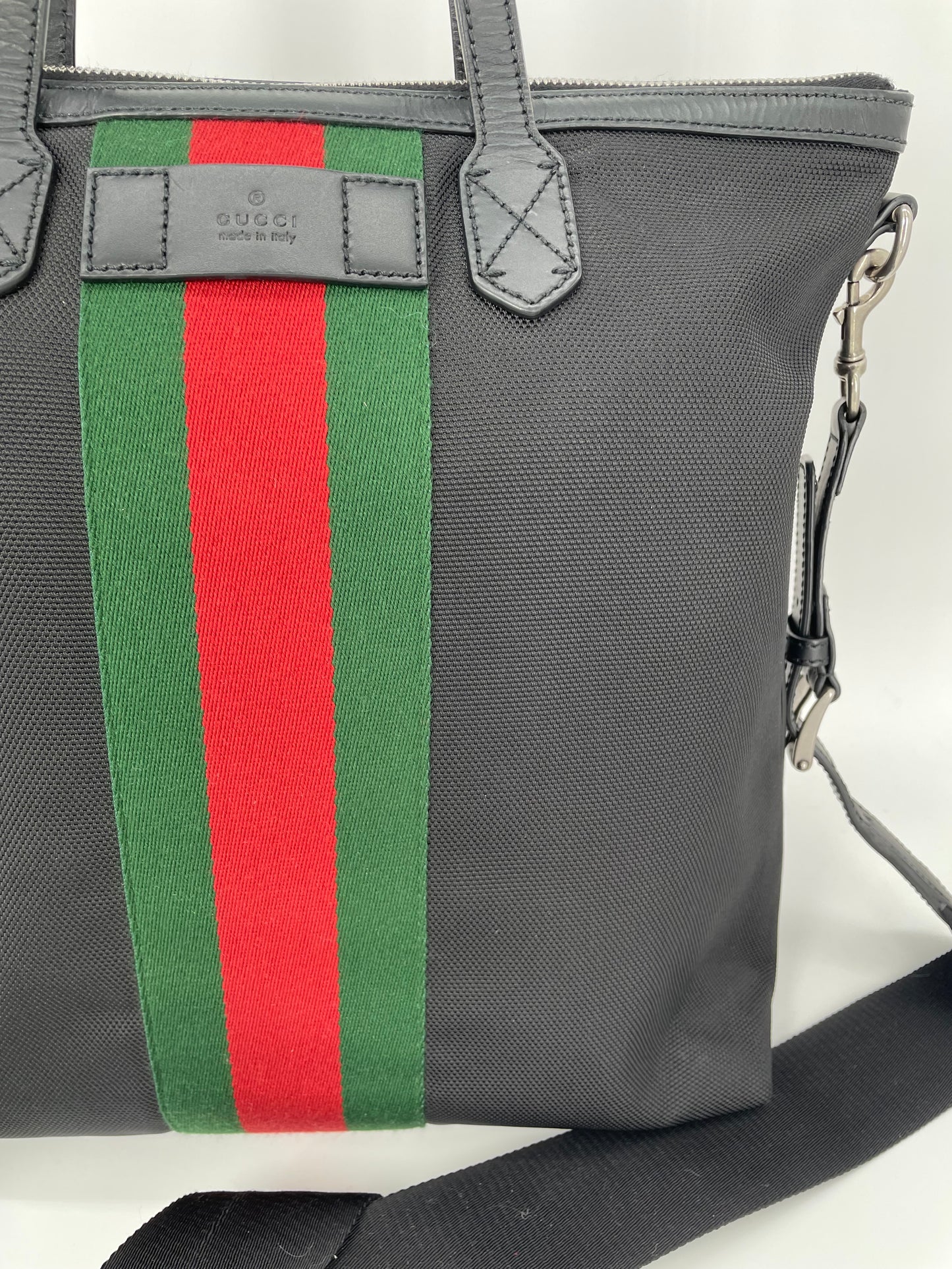 Preloved Gucci Techno Canvas Web Top Handle Messenger Shoulder Bag