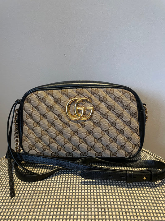 Preloved Gucci Matelasse Diagonal GG Marmont Bag, Small