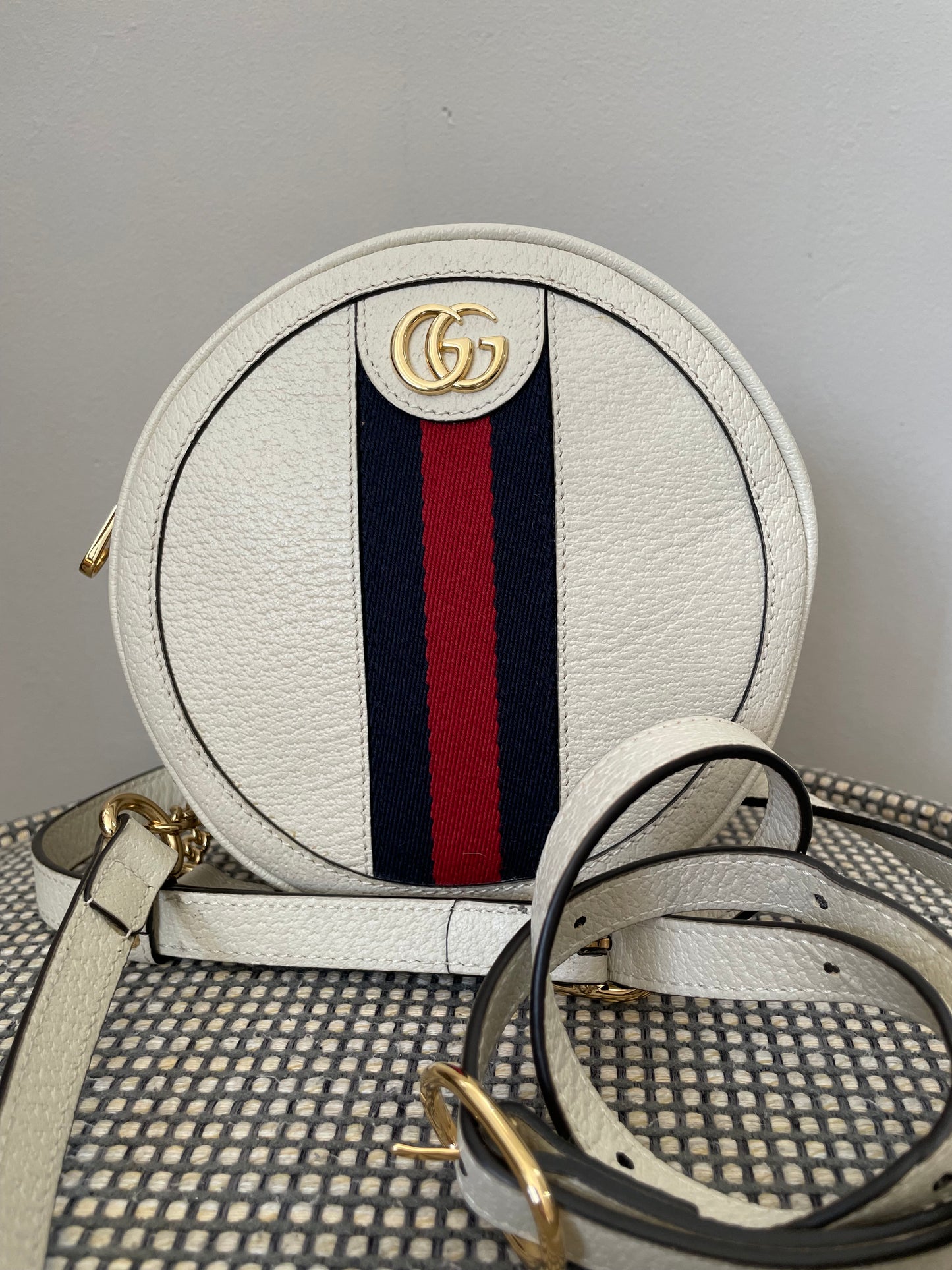 Preloved Gucci Ophidia Vintage Web Circle Backpack Bag, Mini