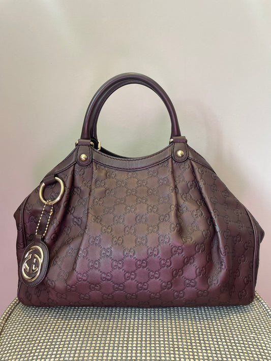 Preloved Gucci Sukey Monogram Guccissima Shoulder Bag, Medium