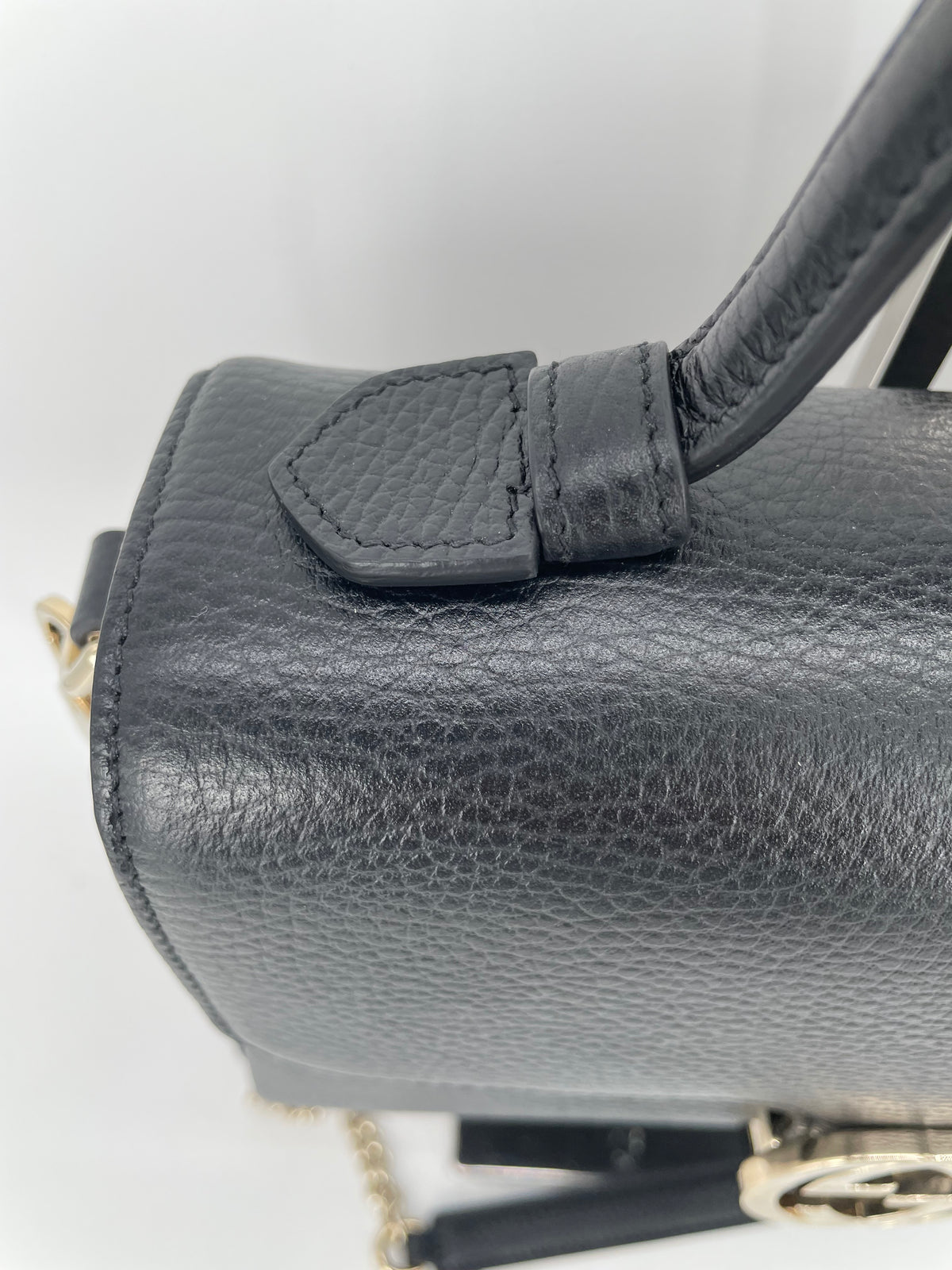 Preloved Gucci Dollar Interlocking Top Handled Shoulder Bag, Medium