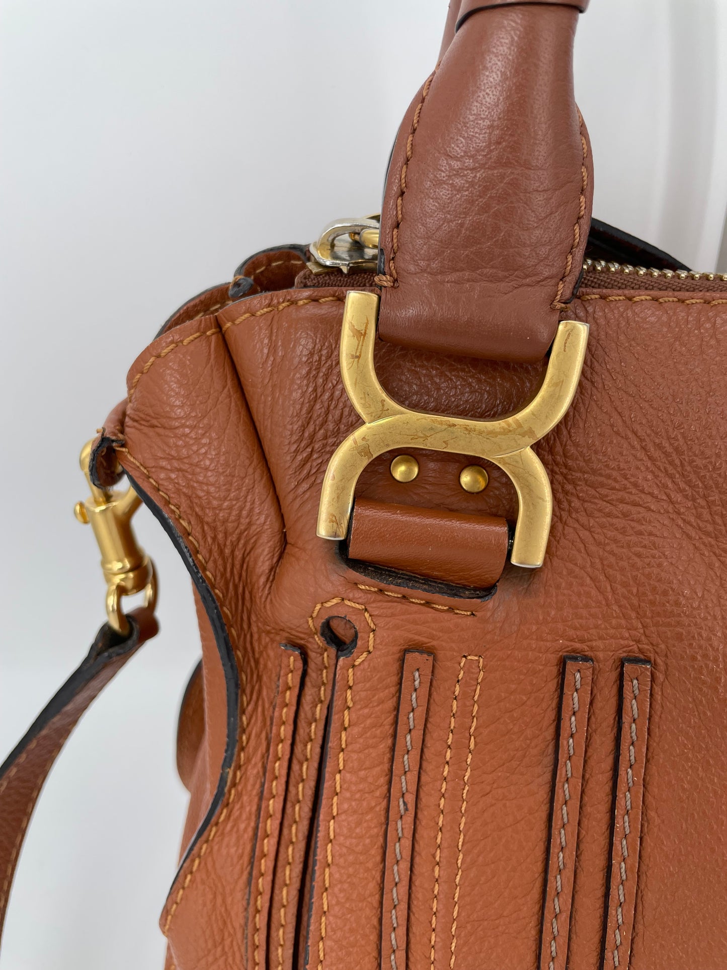 Preloved Chloe Marcie Satchel Bag with Long Strap, Medium