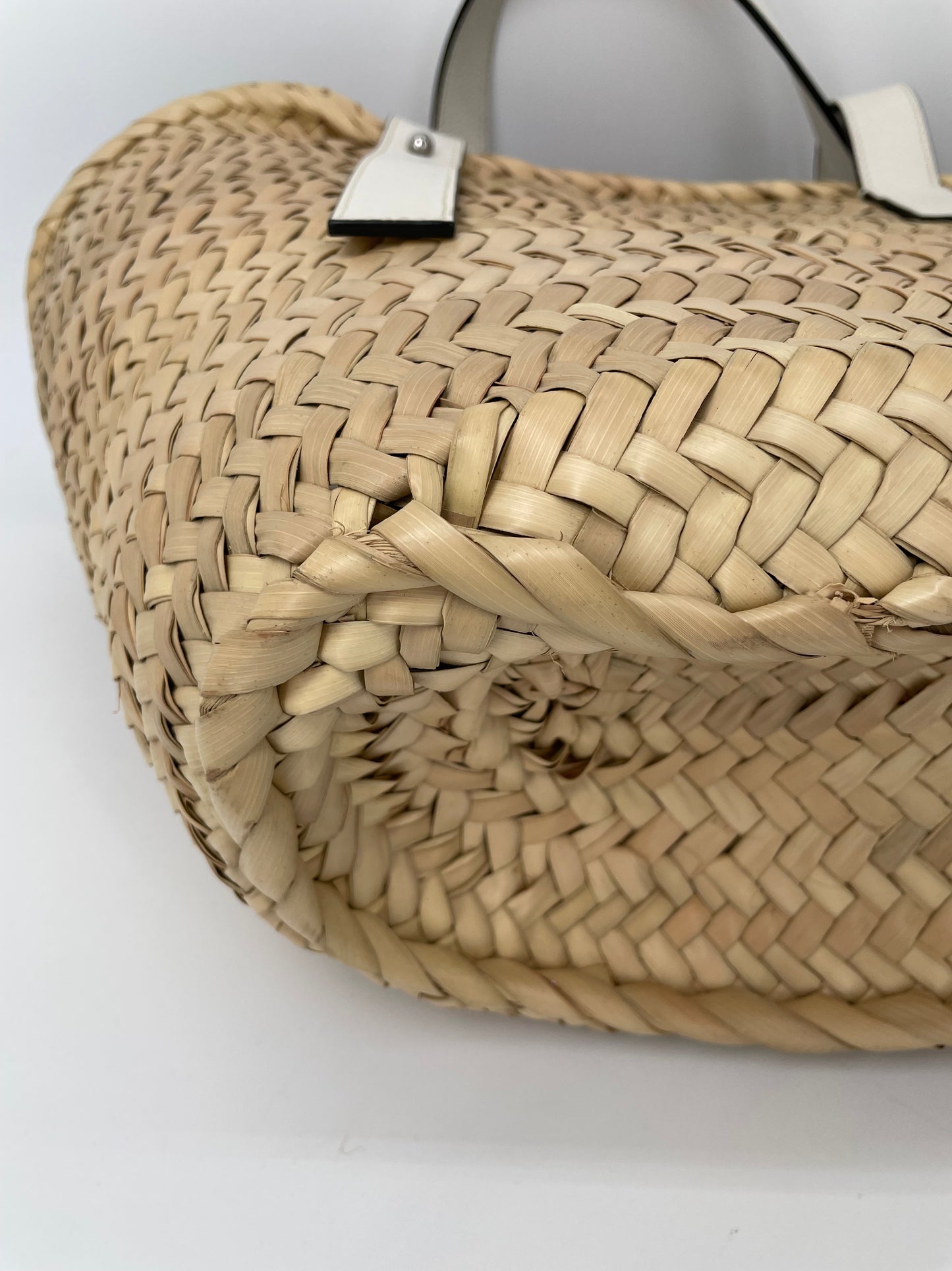 Preloved Loewe Raffia Basket Bag, Medium