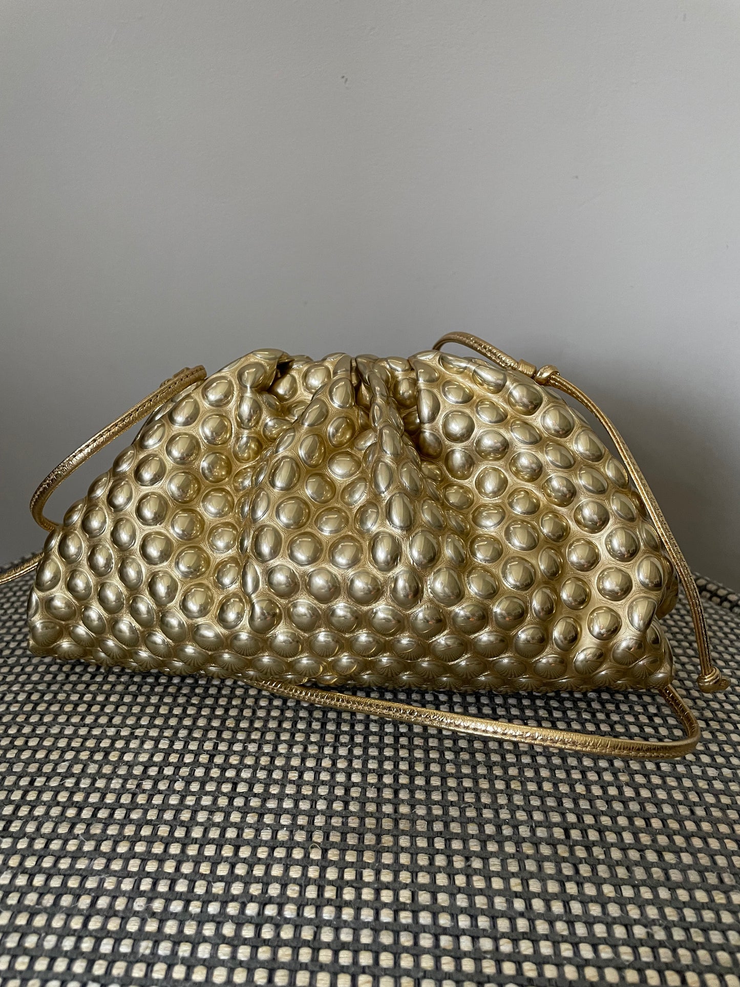 Preloved Bottega Veneta Metallic Bubble Pouch, Mini