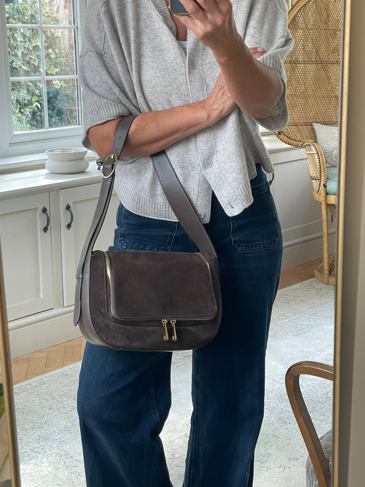 Preloved Anya Hindmarch Soft Vere Shoulder Bag, Medium