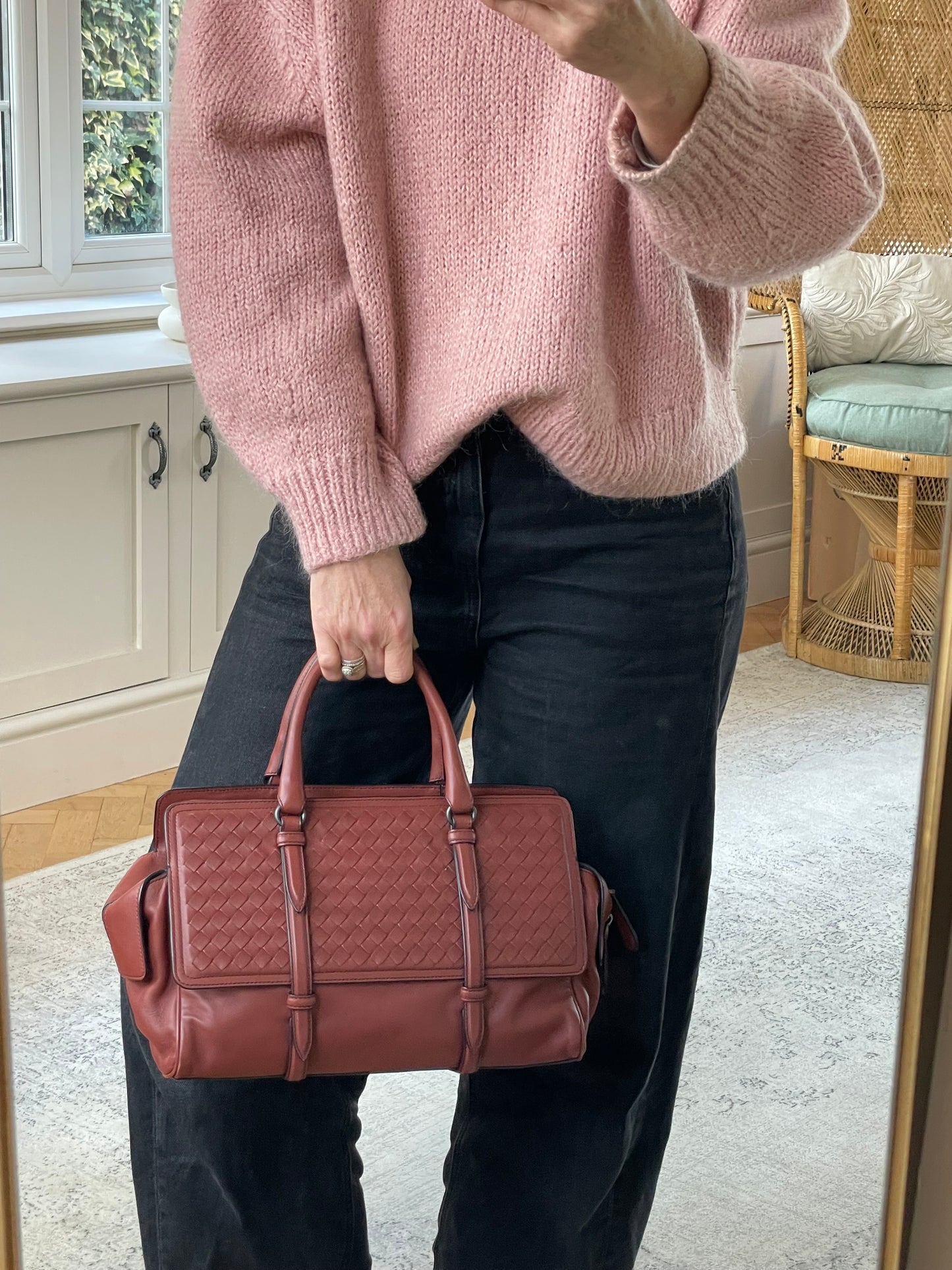 Preloved Bottega Veneta Nappa Intrecciato Monaco Satchel, Medium