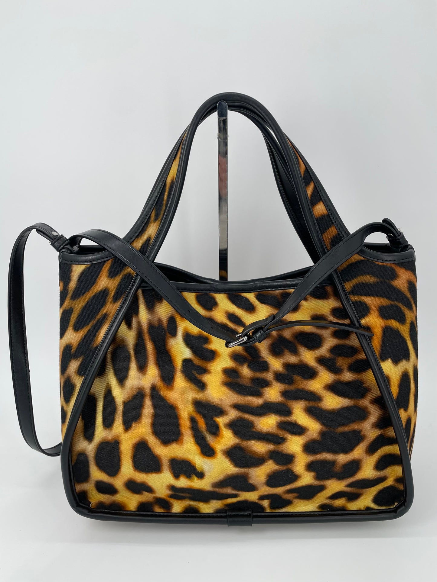 Preloved Stella McCartney Leopard Print Studded Tote Bag