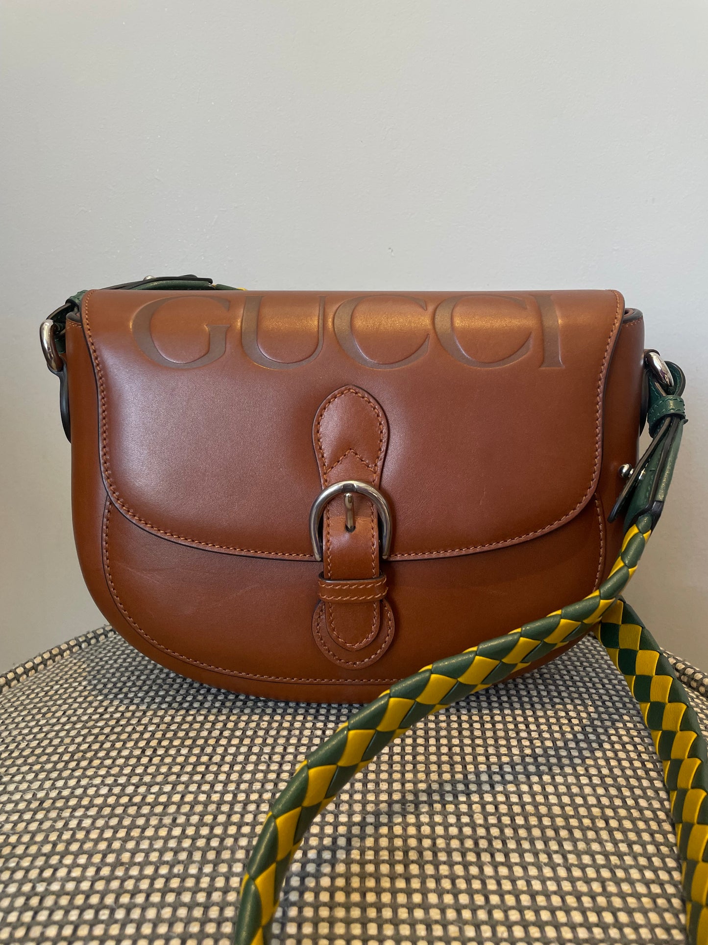 Preloved Gucci Embossed Aria Logo bag, Small