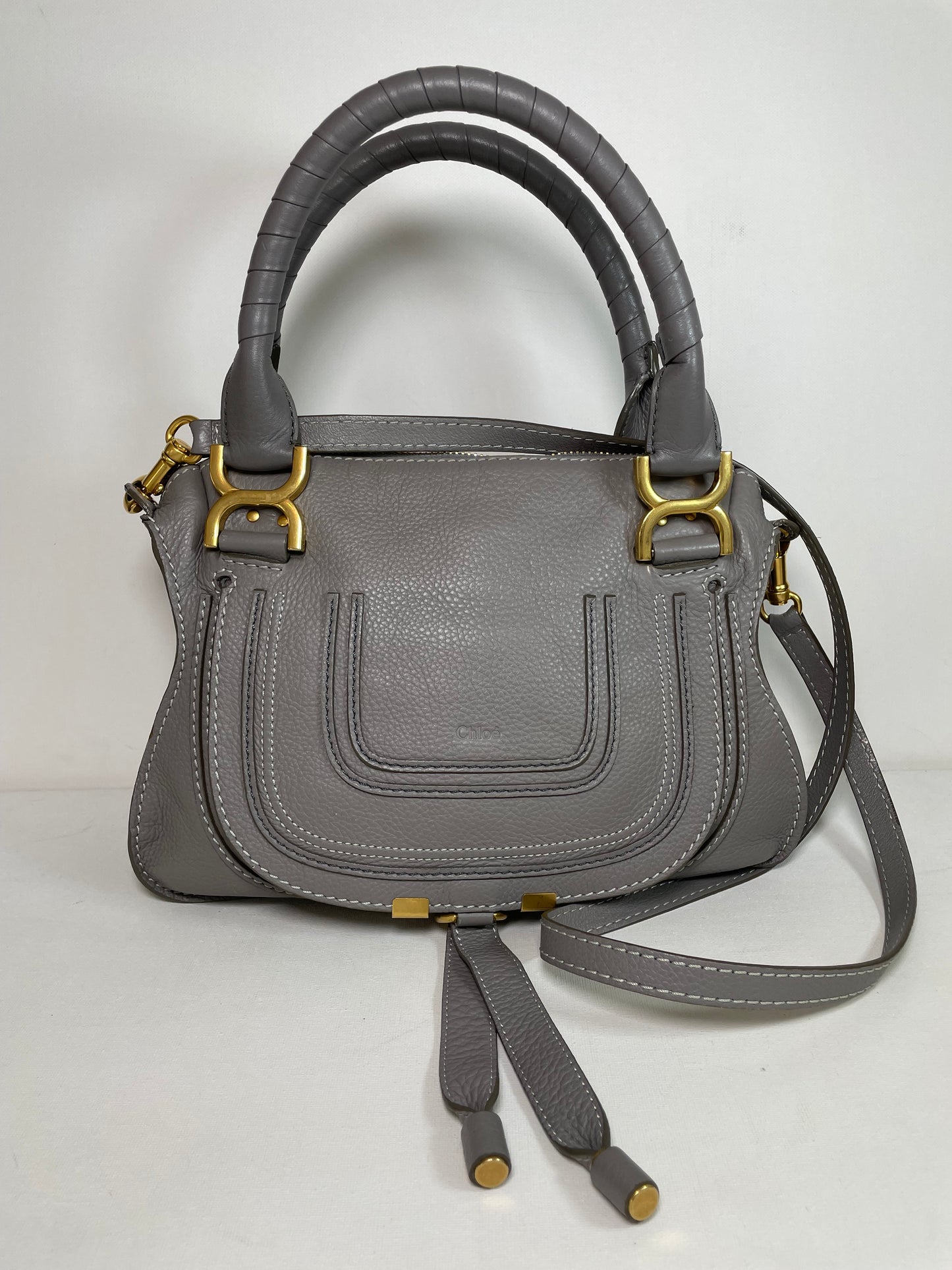 Preloved Chloe Marcie Satchel Bag with Long Strap, Small
