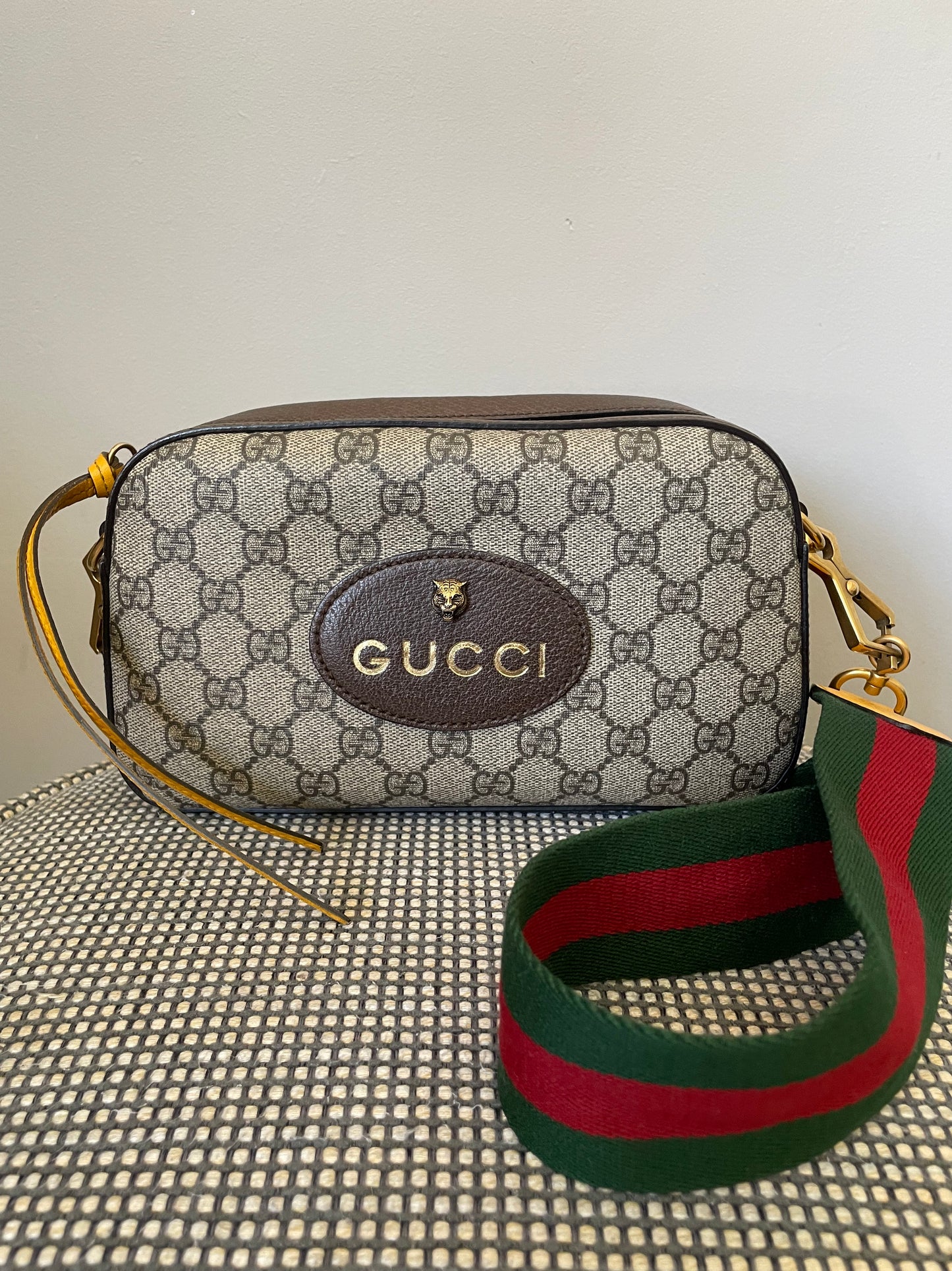 Preloved Gucci GG Supreme Monogram Web Neo Vintage Shoulder Bag