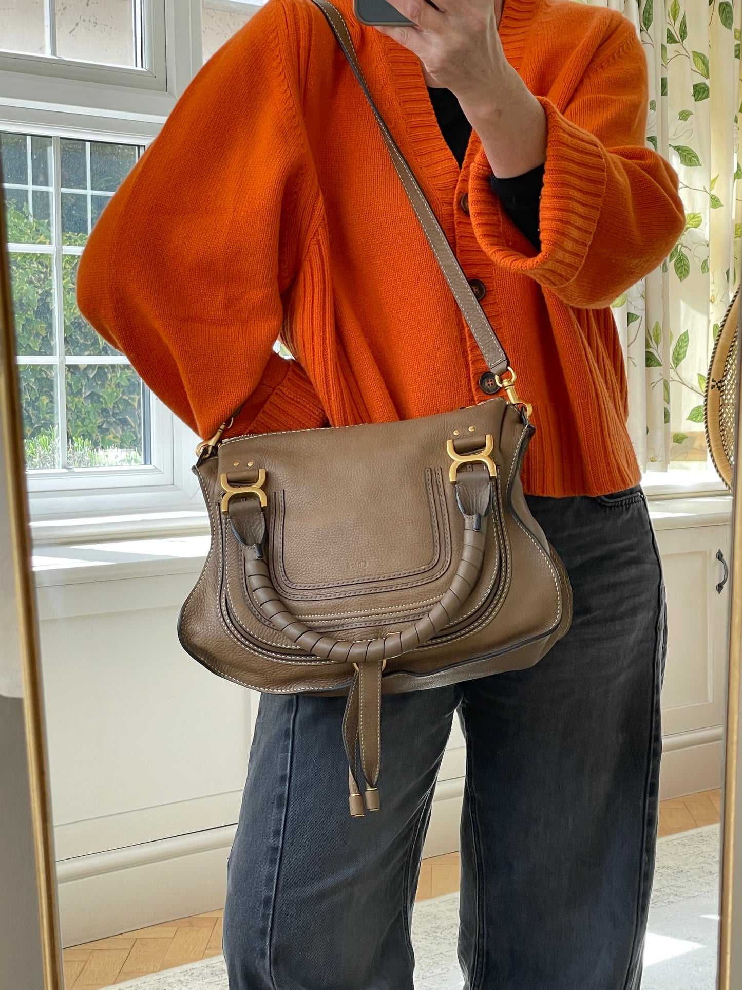 Preloved Chloe Marcie Satchel Bag with long strap, Medium