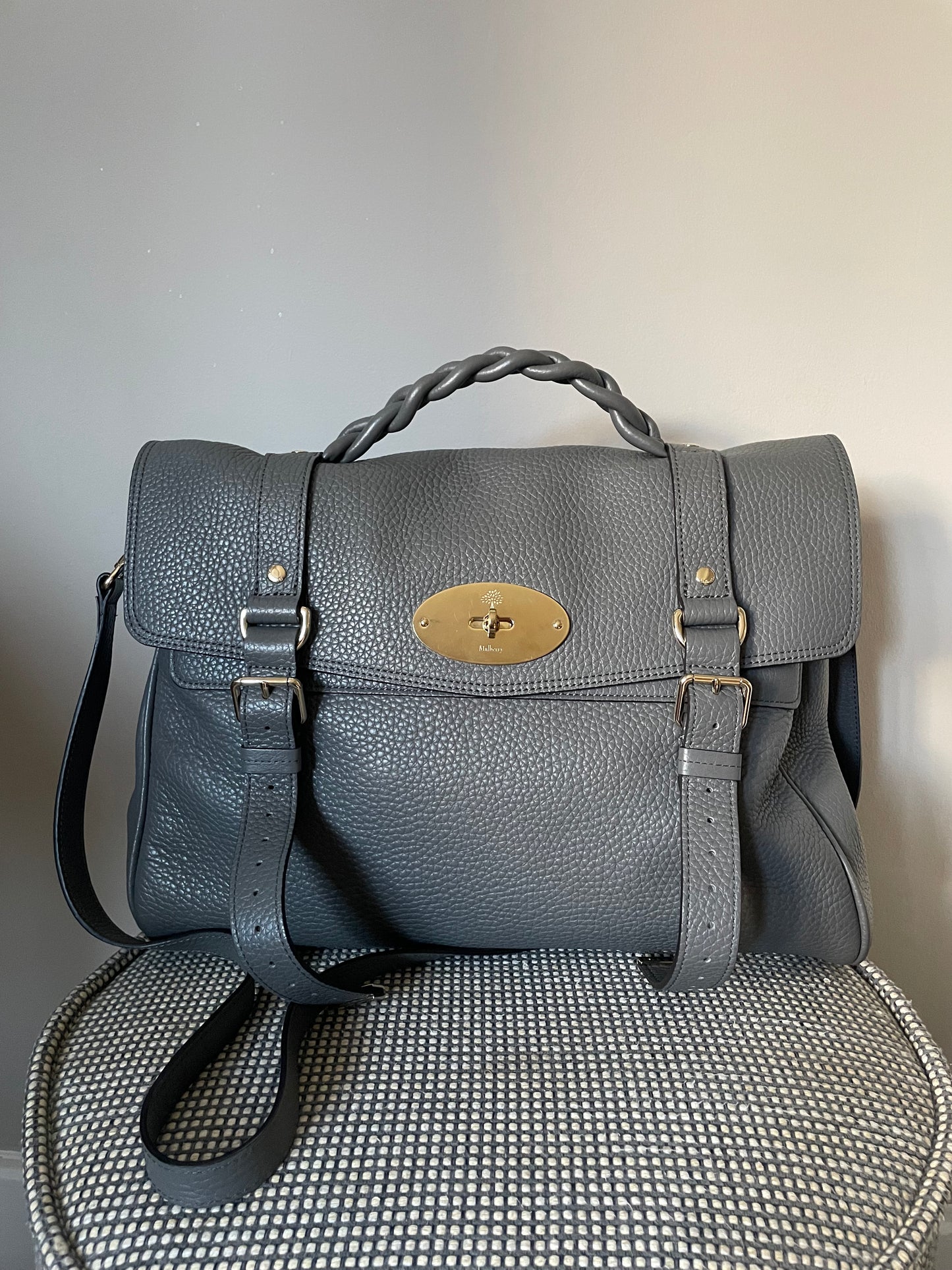 Preloved Mulberry Alexa Satchel Bag, Oversized