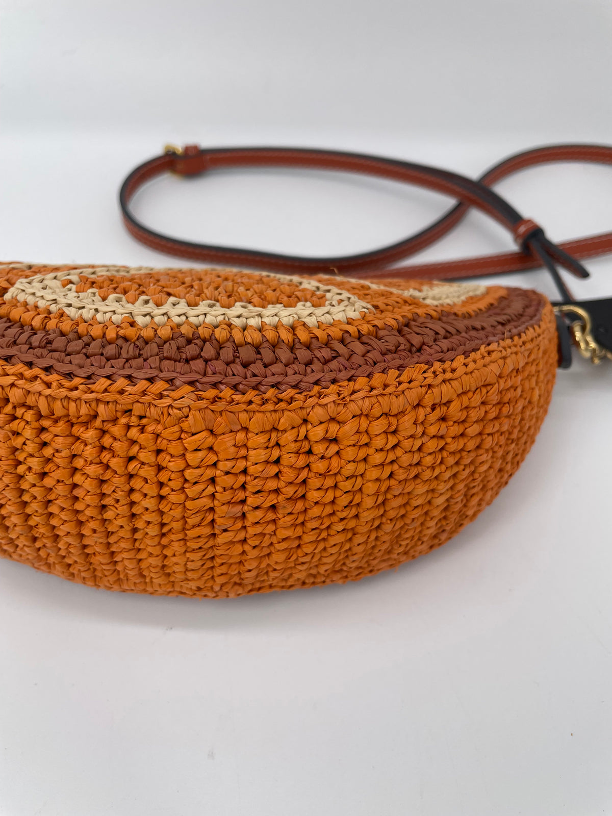 Preloved Anya Hindmarch Raffia Shoulder Bag, Clutch