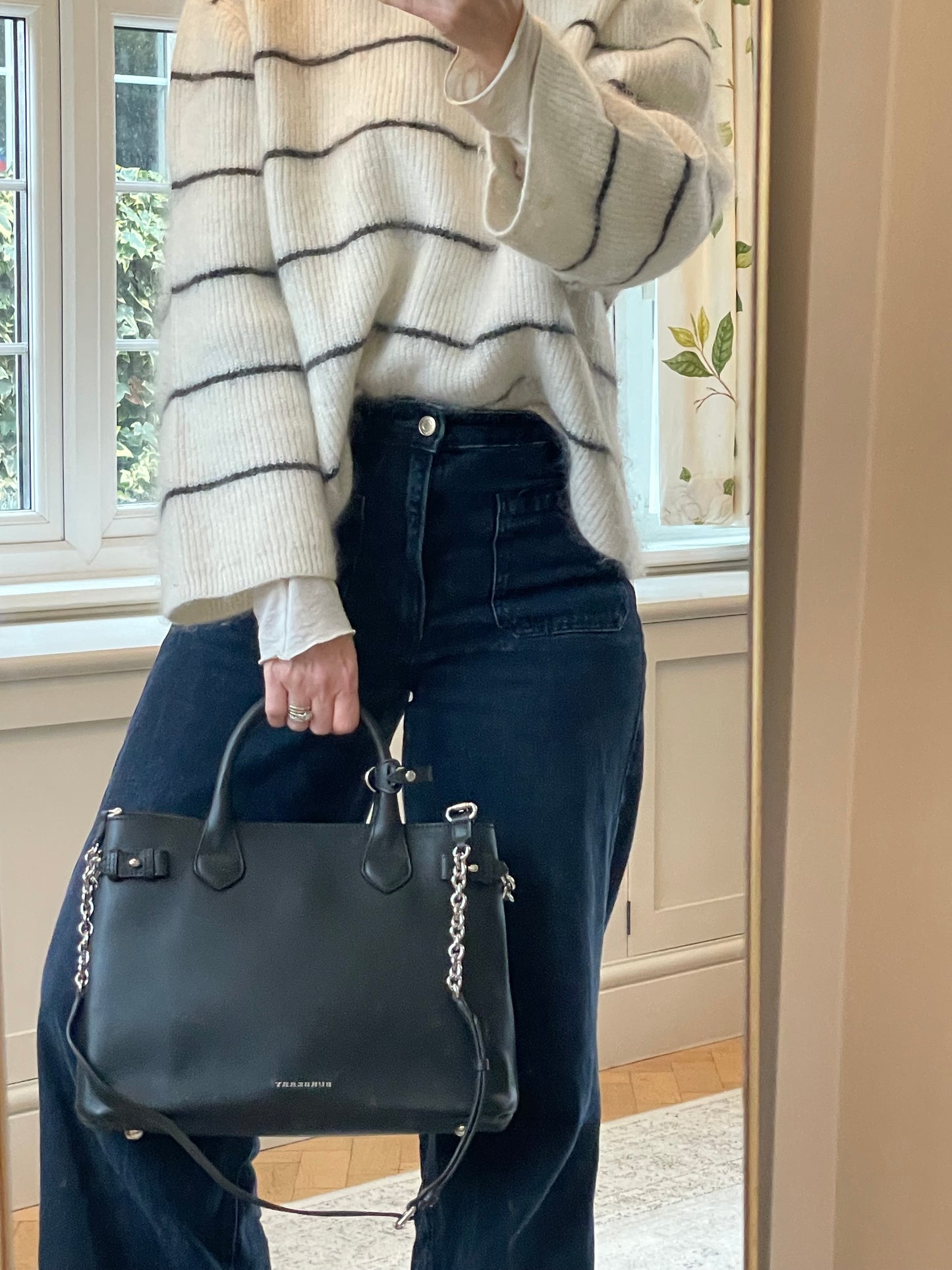 Preloved Burberry Banner Two Way Tote Bag, Medium