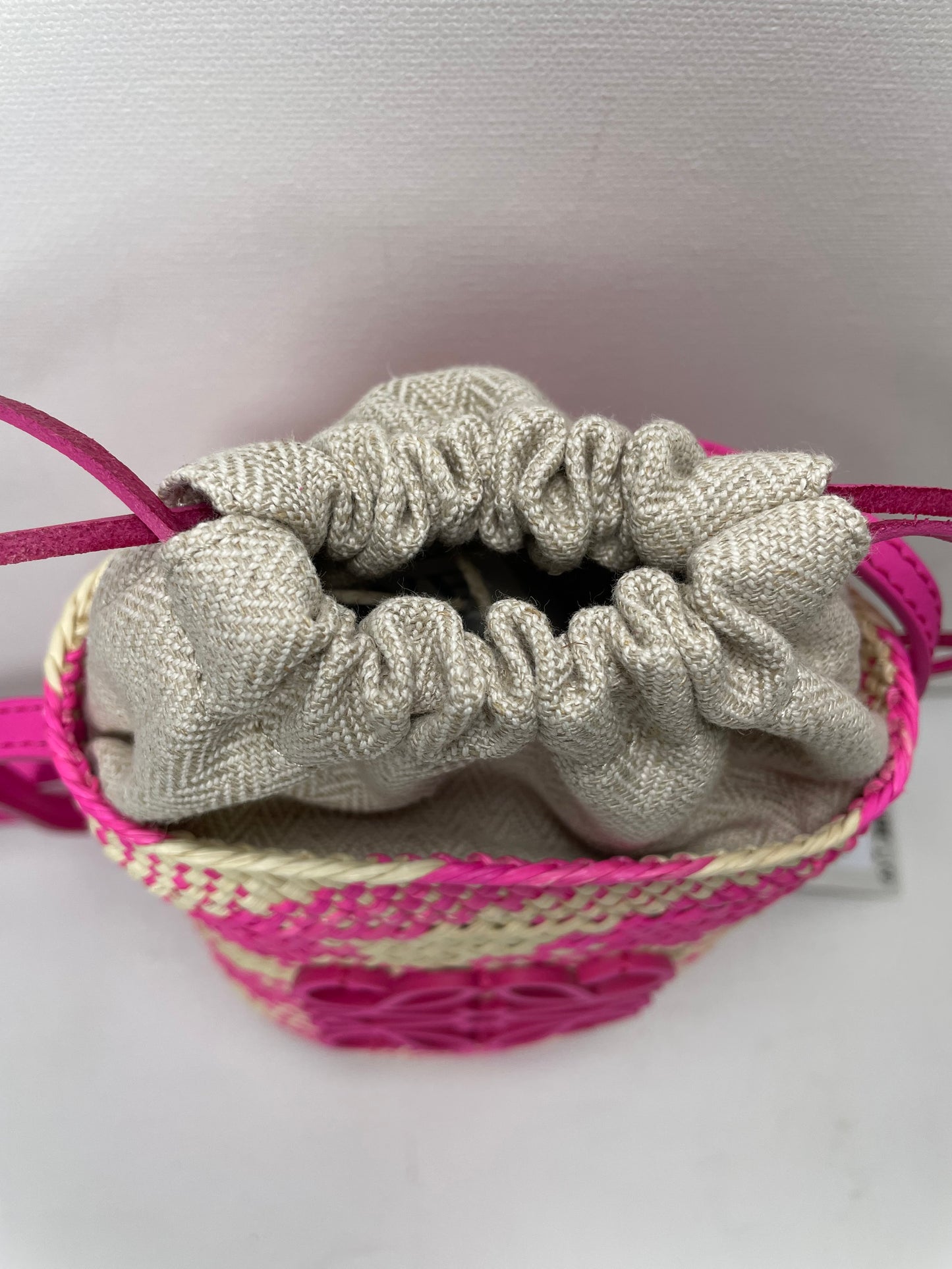 Preloved Loewe x Paula's Ibiza Woven Anagram Square Pocket Raffia Bag