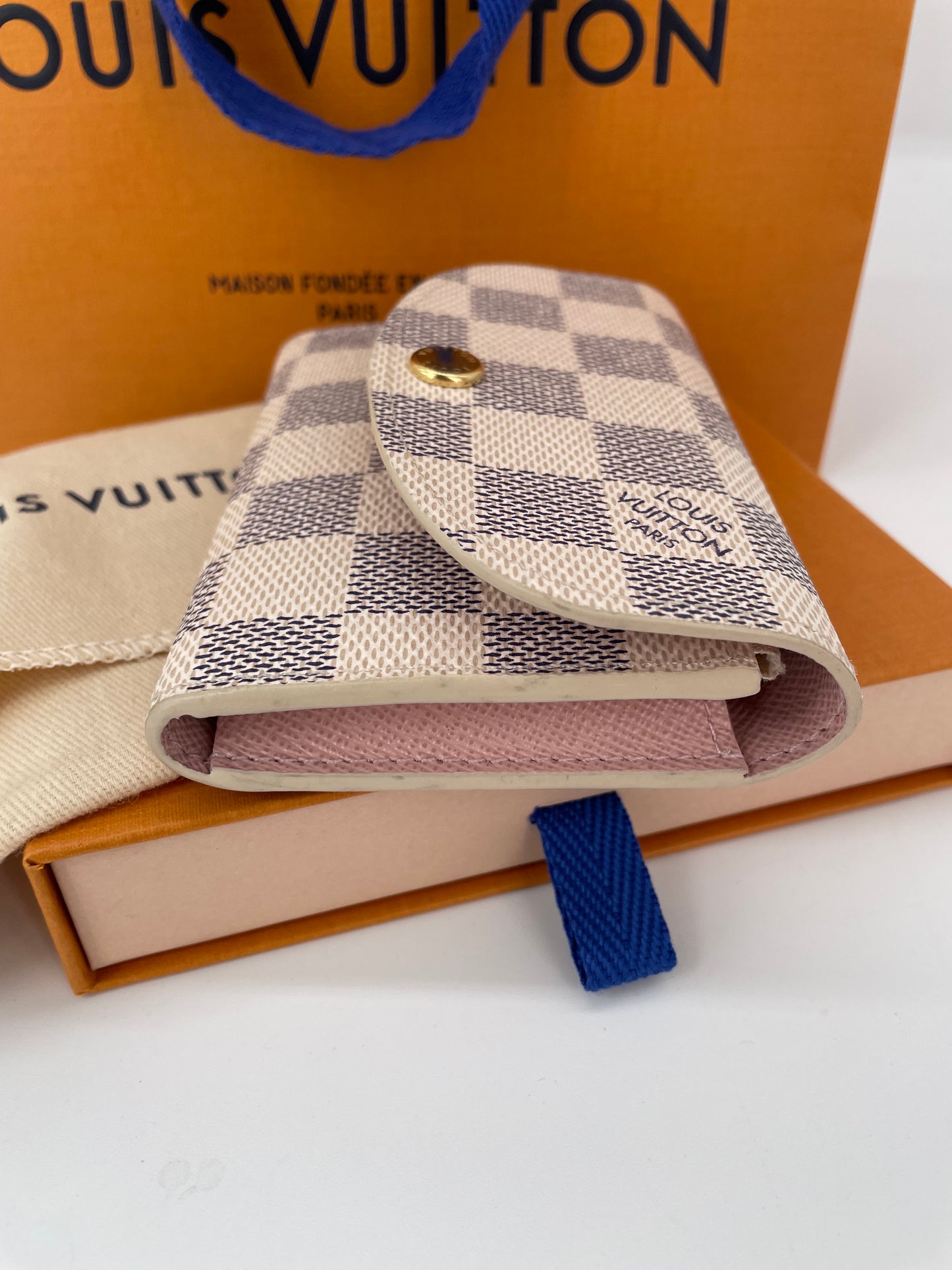 Preloved Louis Vuitton Rosalie Damier Azur Compact Coin Wallet