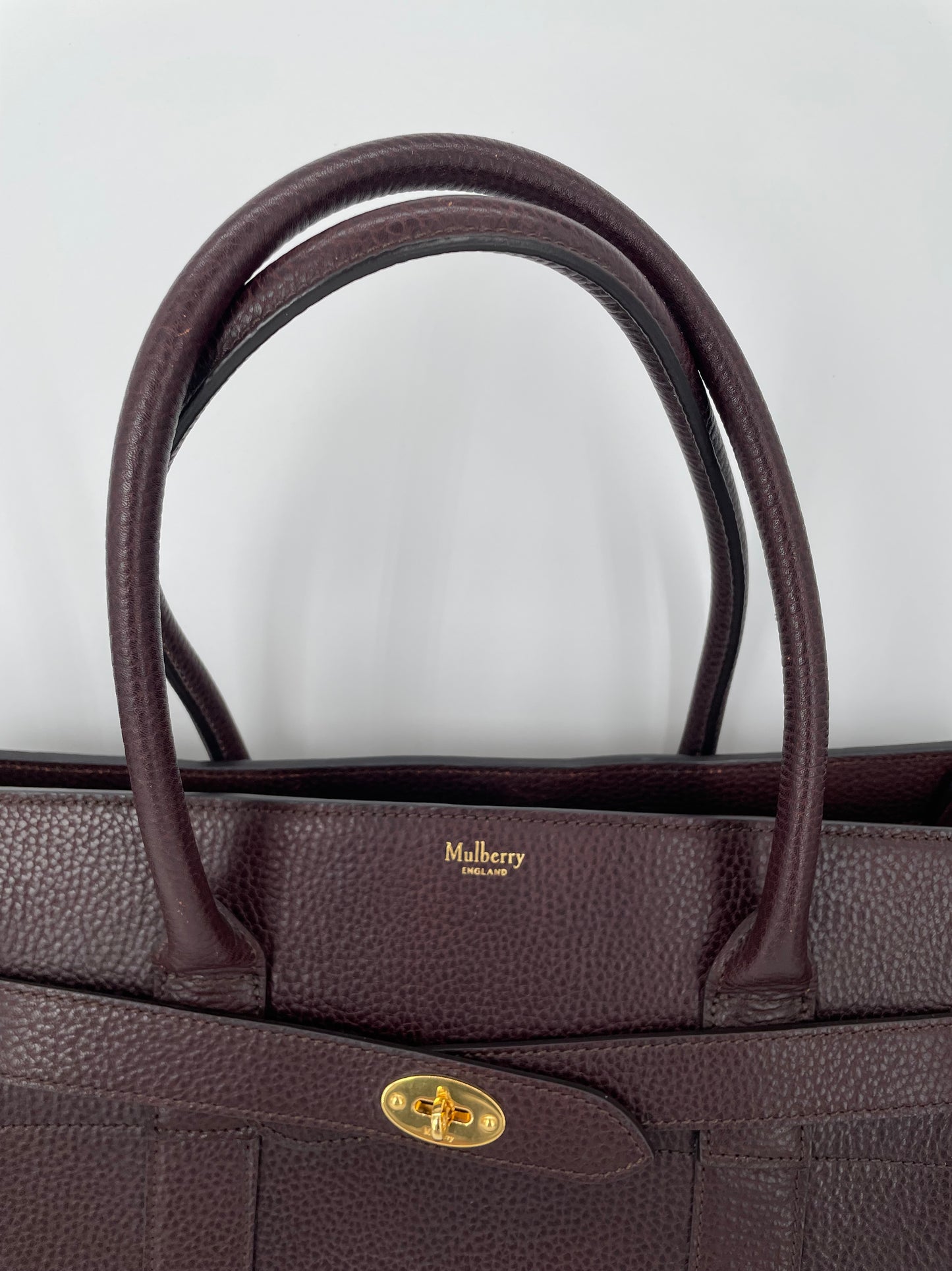 Preloved Mulberry Classic Grain Zipped Bayswater Bag, Large